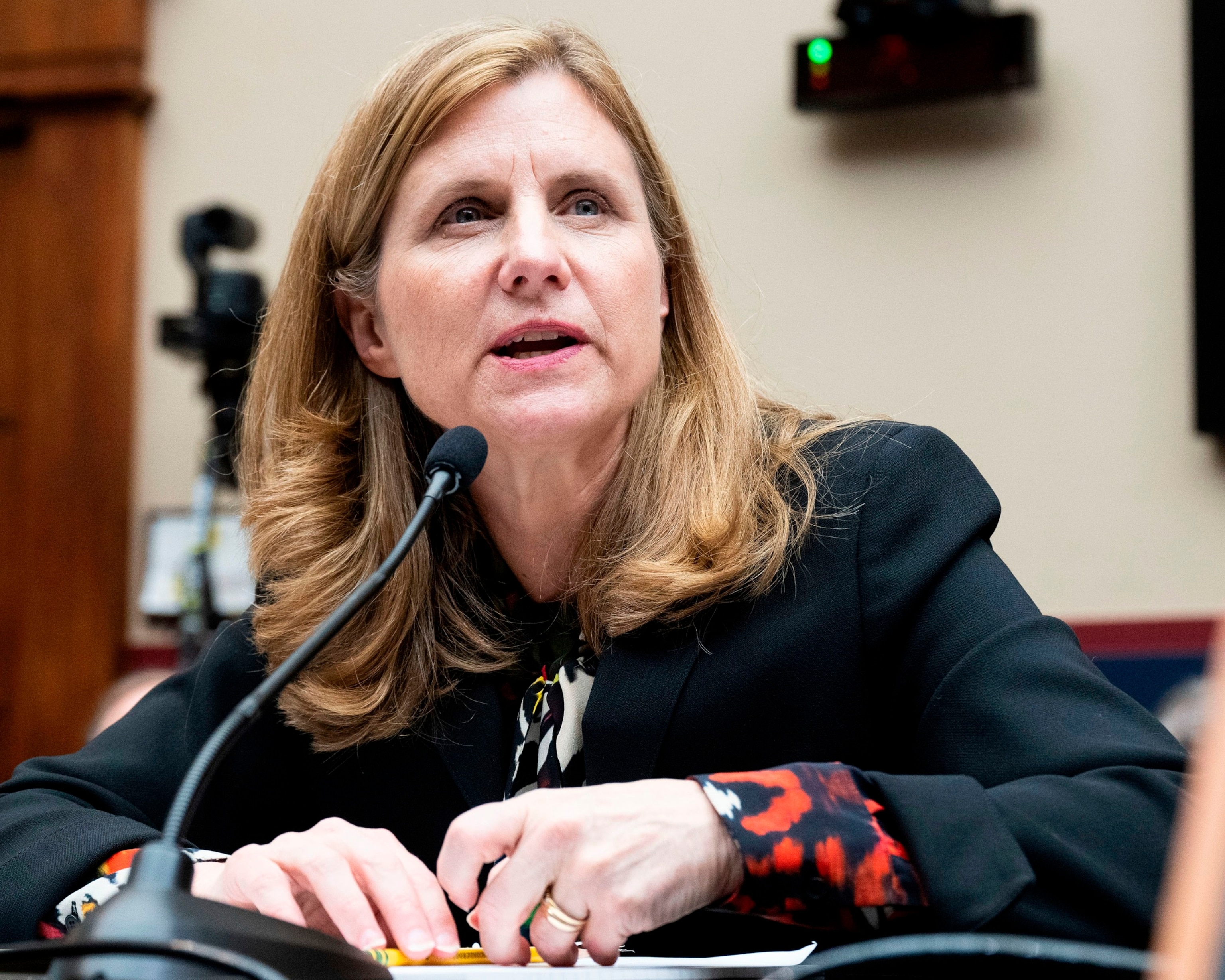 PHOTO: Liz Magill, President, University of Pennsylvania, speaking at a House Committee on Education and the Workforce hearing on campus antisemitism at the U.S. Capitol, in Washington, D.C.