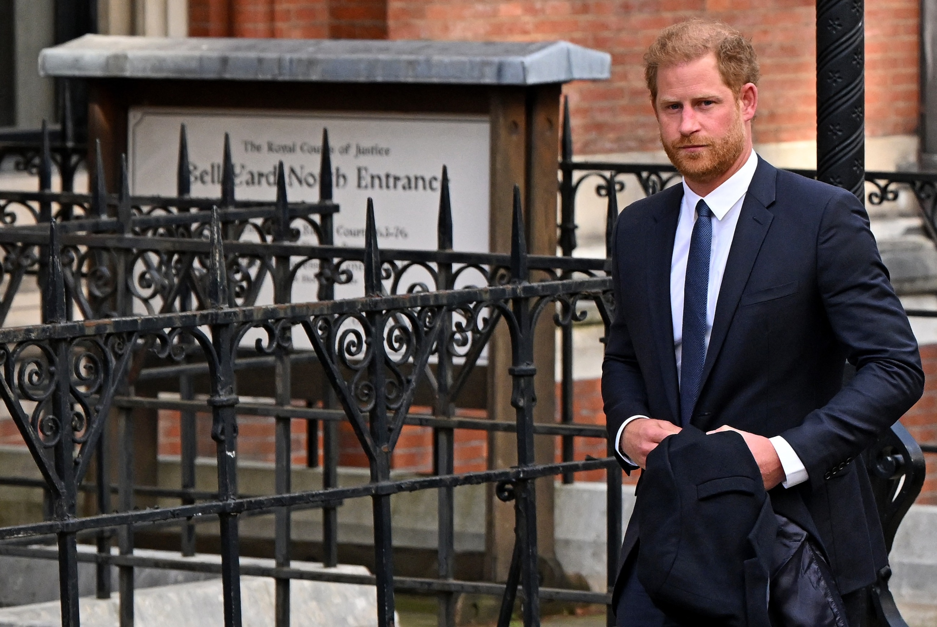 PHOTO: Prince Harry, Duke of Sussex leaves from the Royal Courts of Justice, Britain's High Court, in central London on March 27, 2023. 