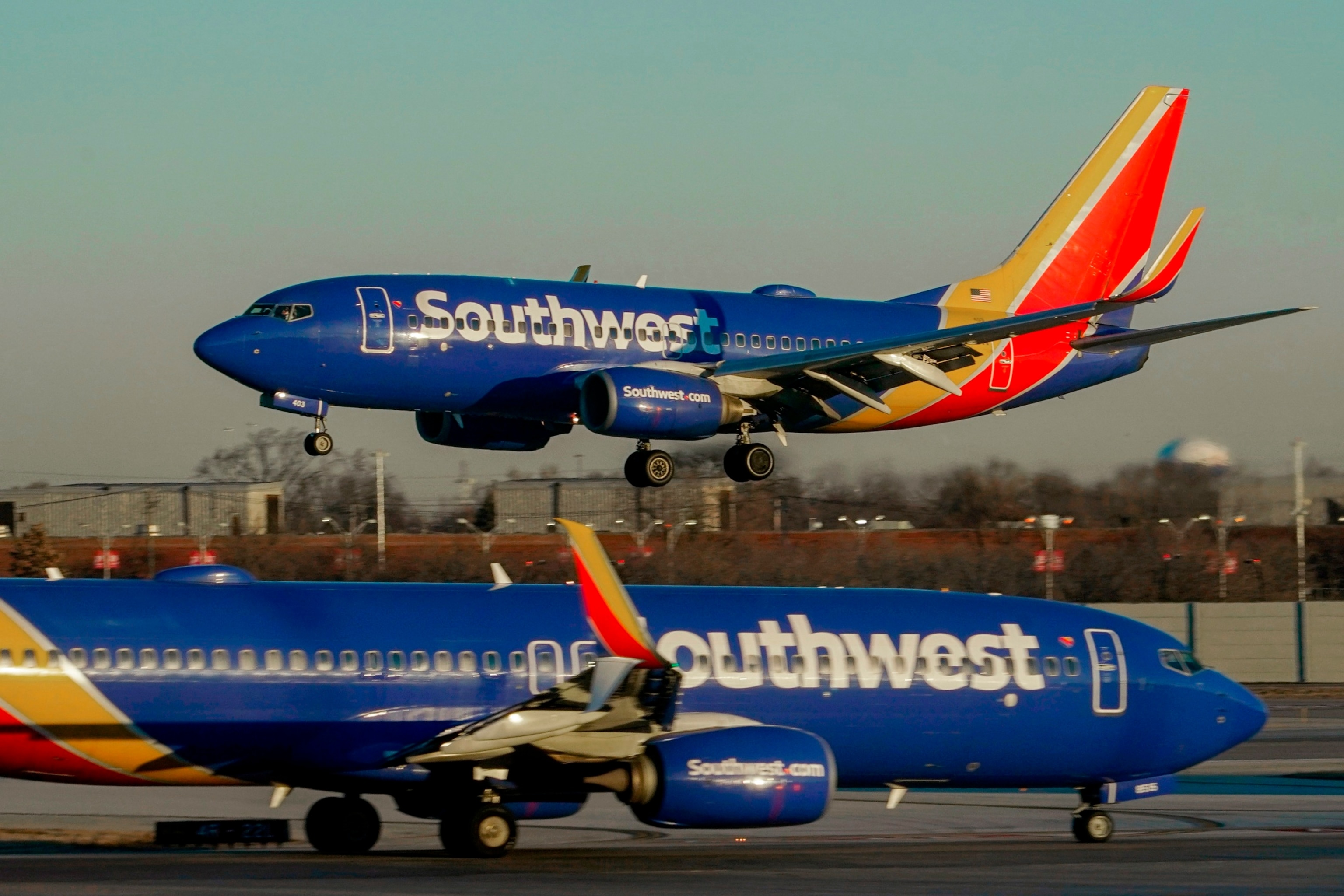 PHOTO: In this file photo, a Southwest Airlines plane prepares to land at Midway International Airport, Feb. 12, 2023, in Chicago. 