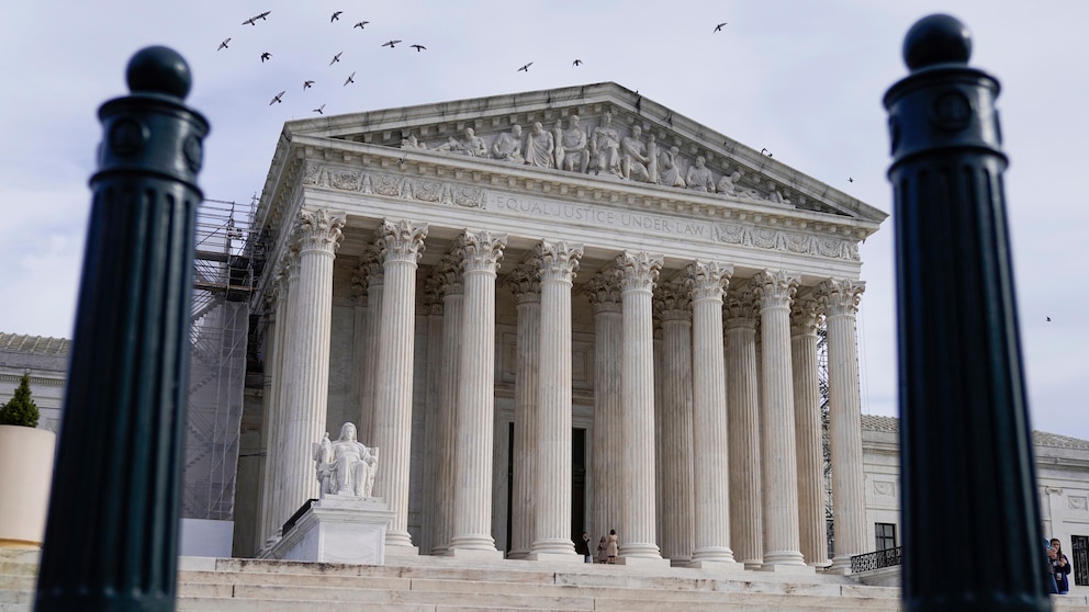 FILE - The U.S. Supreme Court is seen, Nov. 15, 2023, in Washington. (AP Photo/Mariam Zuhaib, File)