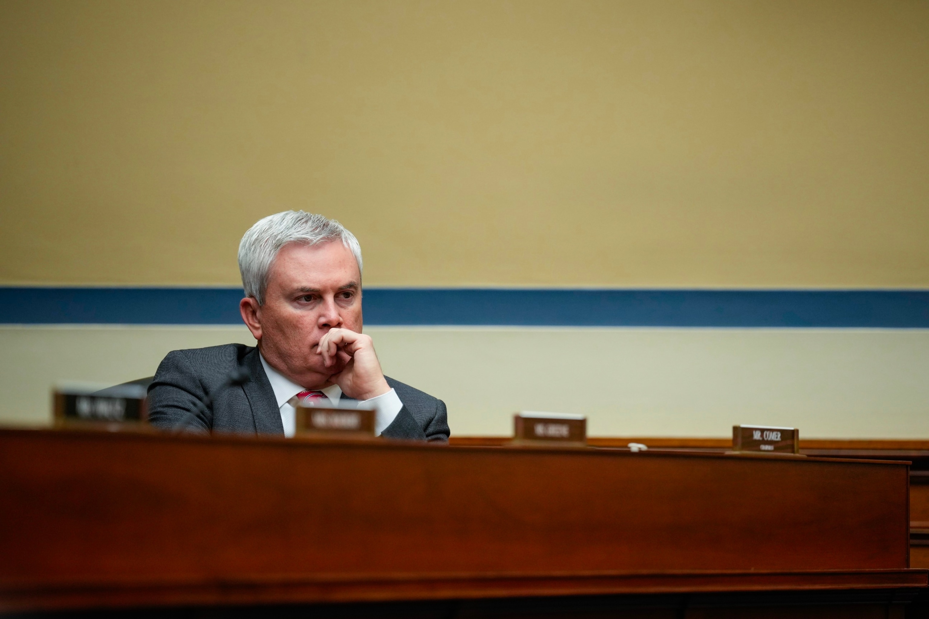 PHOTO: House Oversight Committee chairman Rep. James Comer (R-KY) attends a House Oversight Subcommittee on Health Care and Financial Services hearing on Capitol Hill, Dec. 5, 2023 in Washington, DC. 