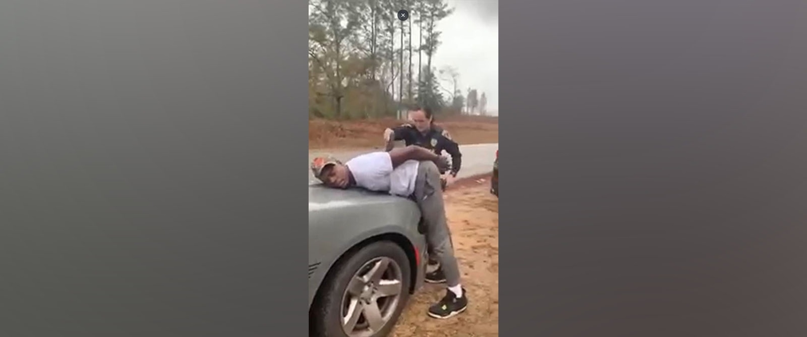 PHOTO: Cell phone video shows the arrest of Micah Washington by an Alabama police officer on Dec. 2, 2023.