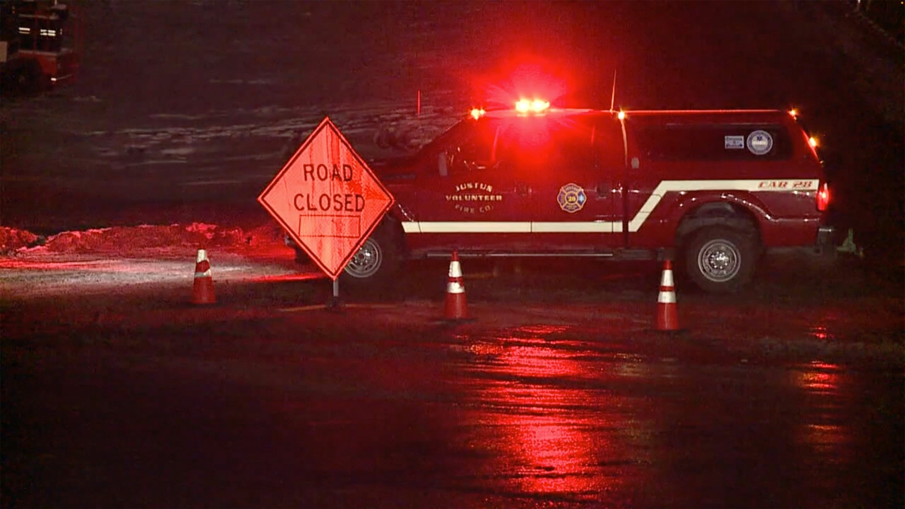 PHOTO: An emergency ehicle is seen following a crash on I-81 North, Jan. 16, 2024, in Scott Township, Pa.