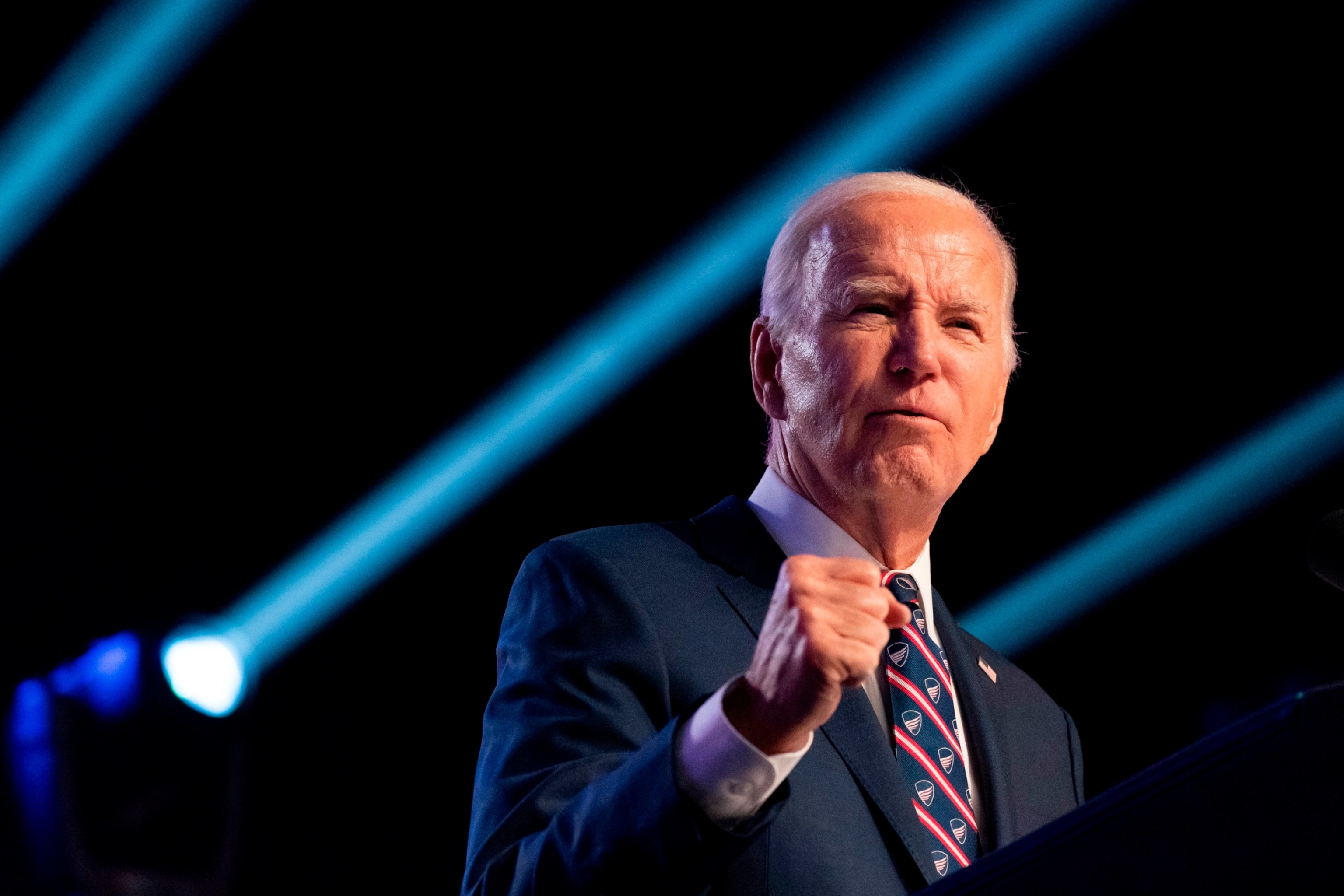 PHOTO: President Joe Biden speaks at a campaign event at Montgomery County Community College in Blue Bell, Pa., Jan. 5, 2024. 