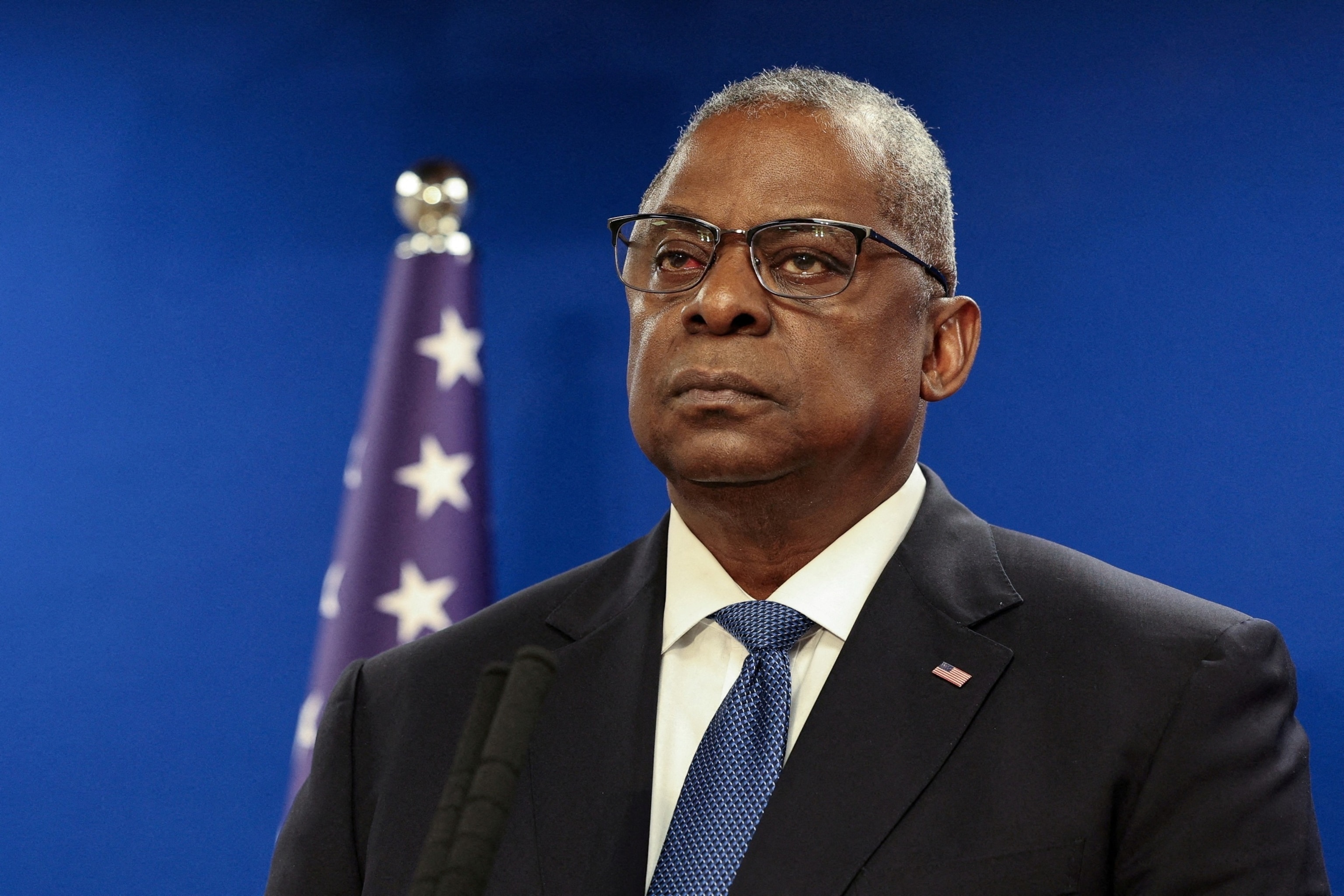 PHOTO: Secretary of Defense Lloyd Austin during a joint press conference at Israel's Ministry of Defense in Tel Aviv, Israel, Dec. 18, 2023.