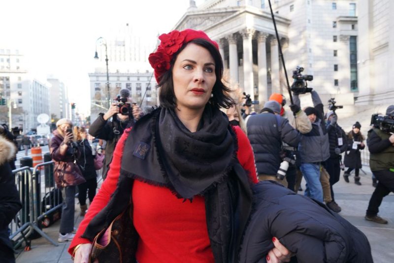 Sarah Ransome, a victim of Jeffery Epstein arrives for the trial of Ghislaine Maxwell at the Thurgood Marshall United States Courthouse in New York on November 29, 2021. - The 59-year-old is accused of recruiting underage girls for her former partner, the disgraced US financier Jeffrey Epstein, who killed himself in jail in 2019 while awaiting trial. (Photo by Bryan R. Smith / AFP) (Photo by BRYAN R. SMITH/AFP via Getty Images)