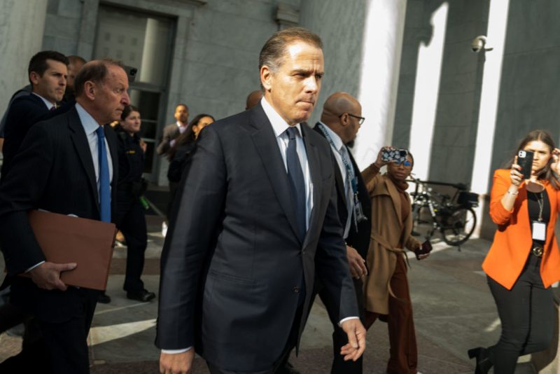 WASHINGTON, DC - JANUARY 10: Hunter Biden, son of U.S. President Joe Biden, departs a House Oversight Committee meeting at Capitol Hill on January 10, 2024 in Washington, DC. The committee is meeting today as it considers citing him for Contempt of Congress. (Photo by Kent Nishimura/Getty Images)