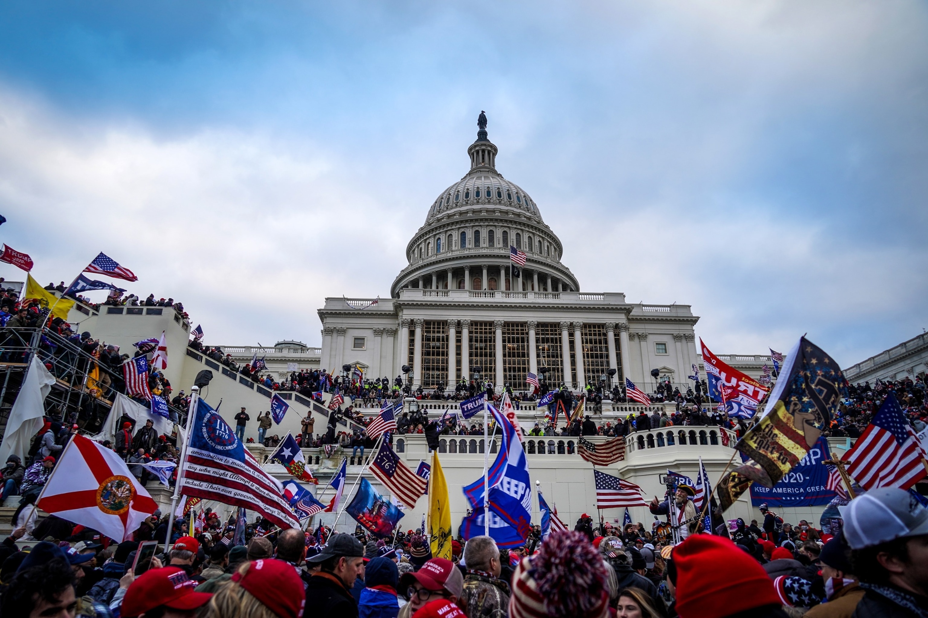 PHOTO: Trump supporters near the US Capitol following a "Stop the Steal" rally on Jan. 6, 2021, in Washington, D.C.