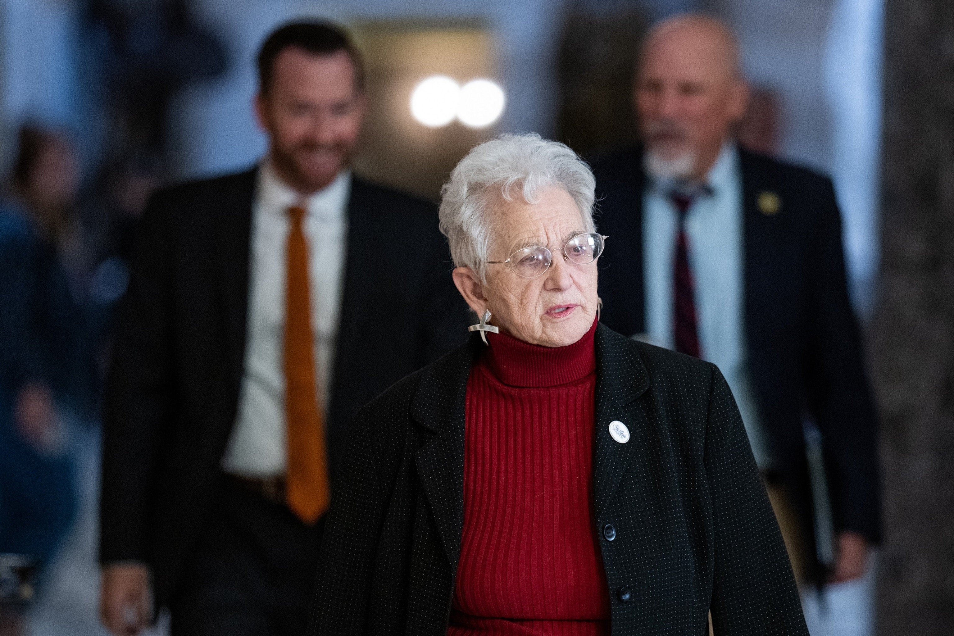 PHOTO: In this Sept. 29, 2023, file photo, Rep. Virginia Foxx walks to the House floor for a vote in the Capitol in Washington, D.C.