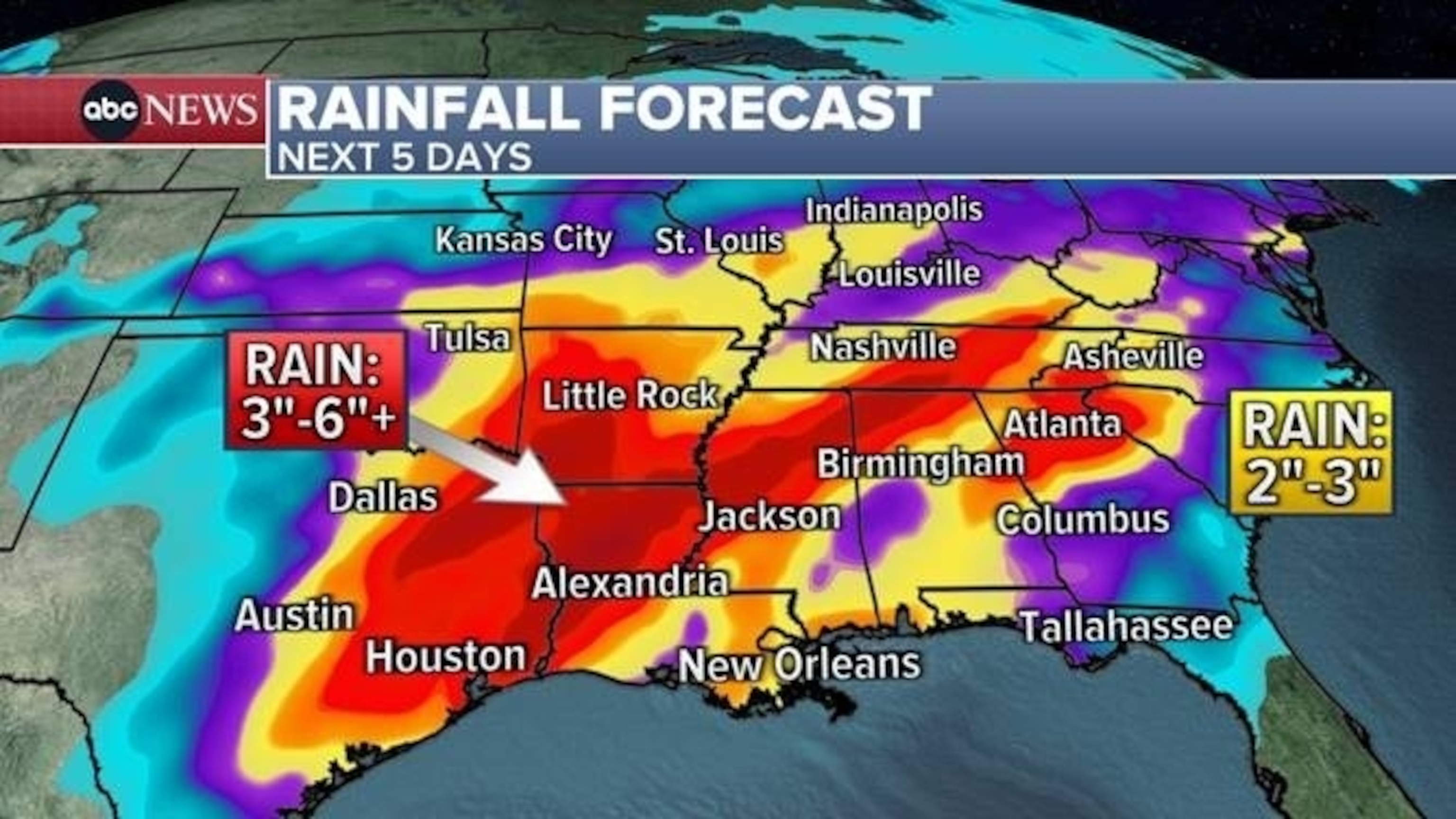 PHOTO: Rainfall forecast next five days.