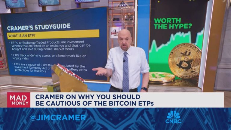 Jim Cramer says the buzz around bitcoin ETPs is a buyer beware situation