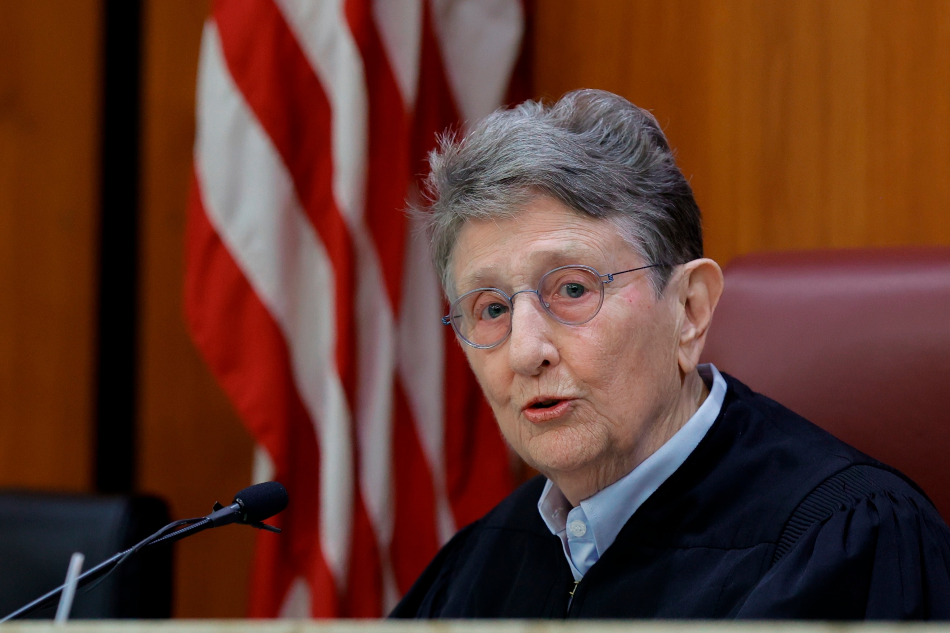 PHOTO: Judge Jean Toal, former South Carolina Supreme Court Justice, presides during a hearing on a motion for Alex Murdaugh's retrial, Jan. 16, 2024, at the Richland County Judicial Center in Columbia, S.C. 