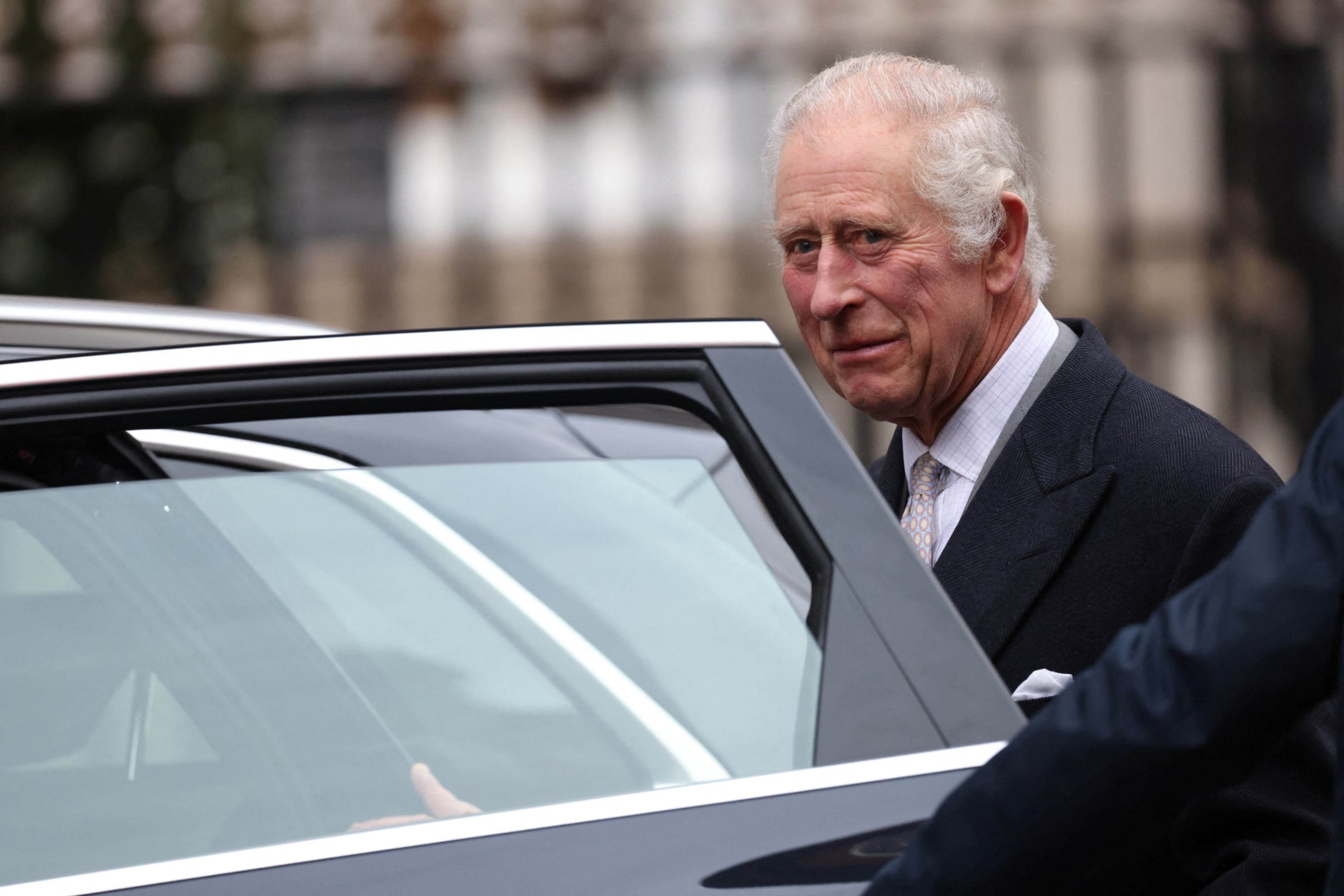 PHOTO: King Charles leaves the London Clinic after receiving treatment for an enlarged prostate in London, Jan. 29, 2024.