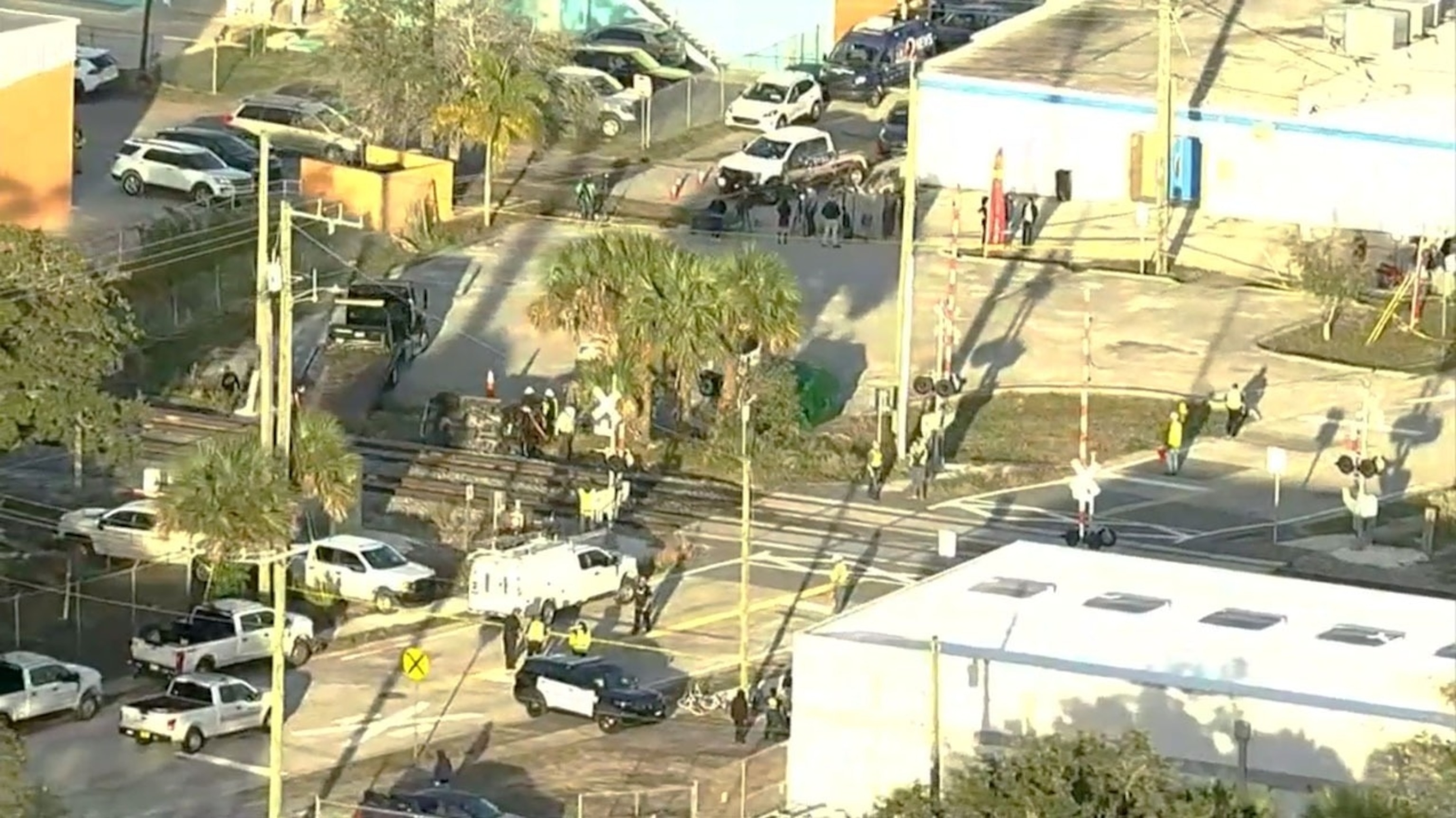 PHOTO: The scene of a fatal vehicle-train collision in Melbourne, Florida, where a Brightline train struck an SUV, Jan. 10, 2024.