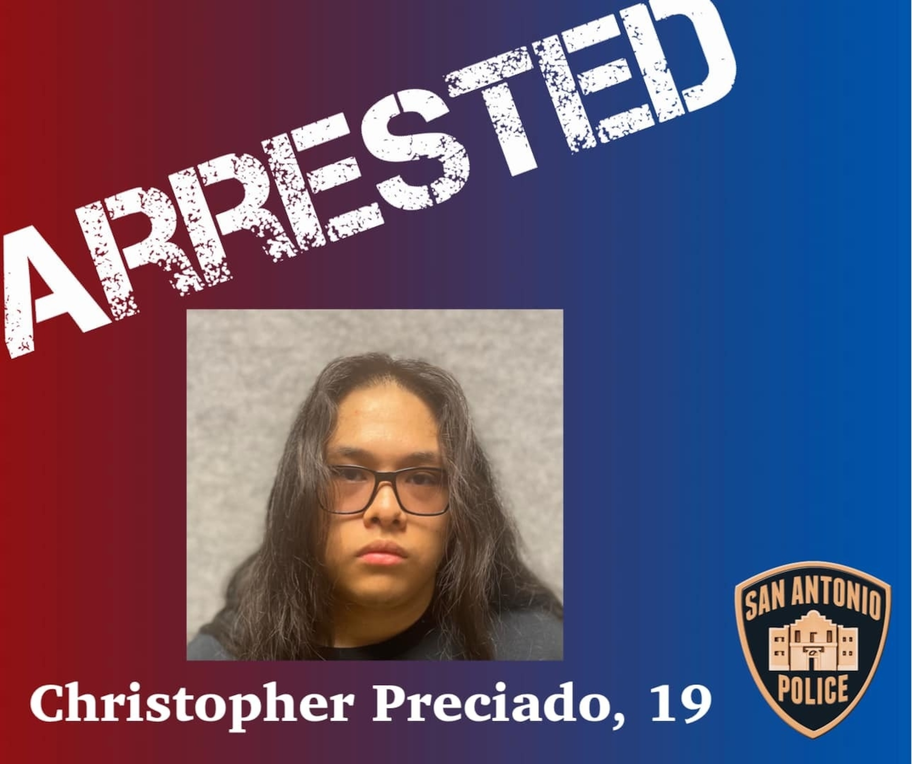 PHOTO: Christopher Preciado, 19, is seen in a photo released by the San Antonio Police Department on Jan. 3, 2024.