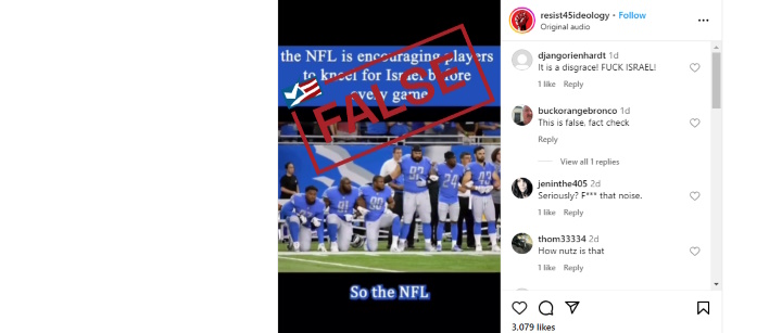 Post Misrepresents NFL Response to Oct. 7 Attack on Israel