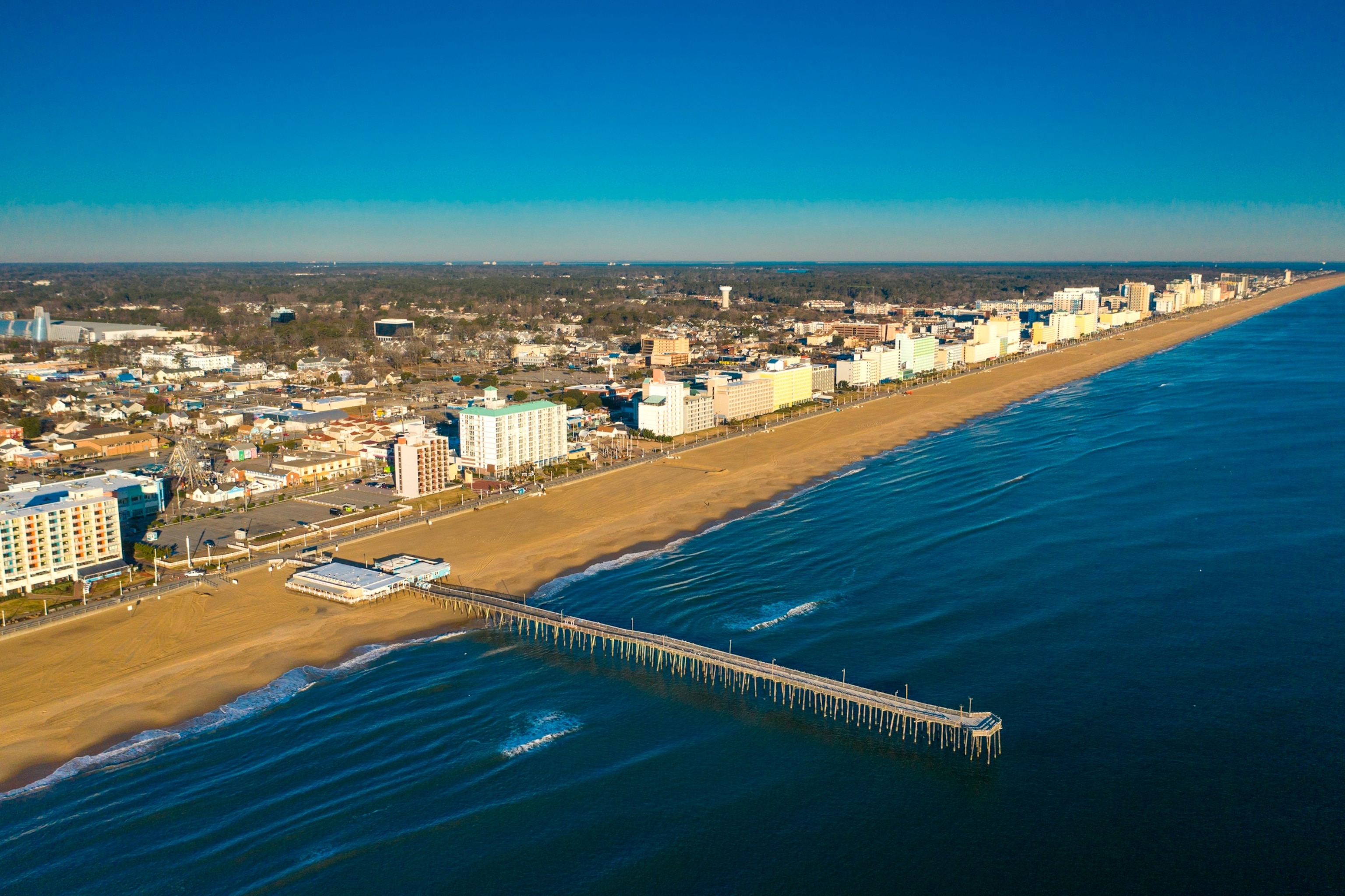 PHOTO: In this undated file photo, an aerial view of the skyline and fishing pier are shown in Virginia Beach, Virginia.