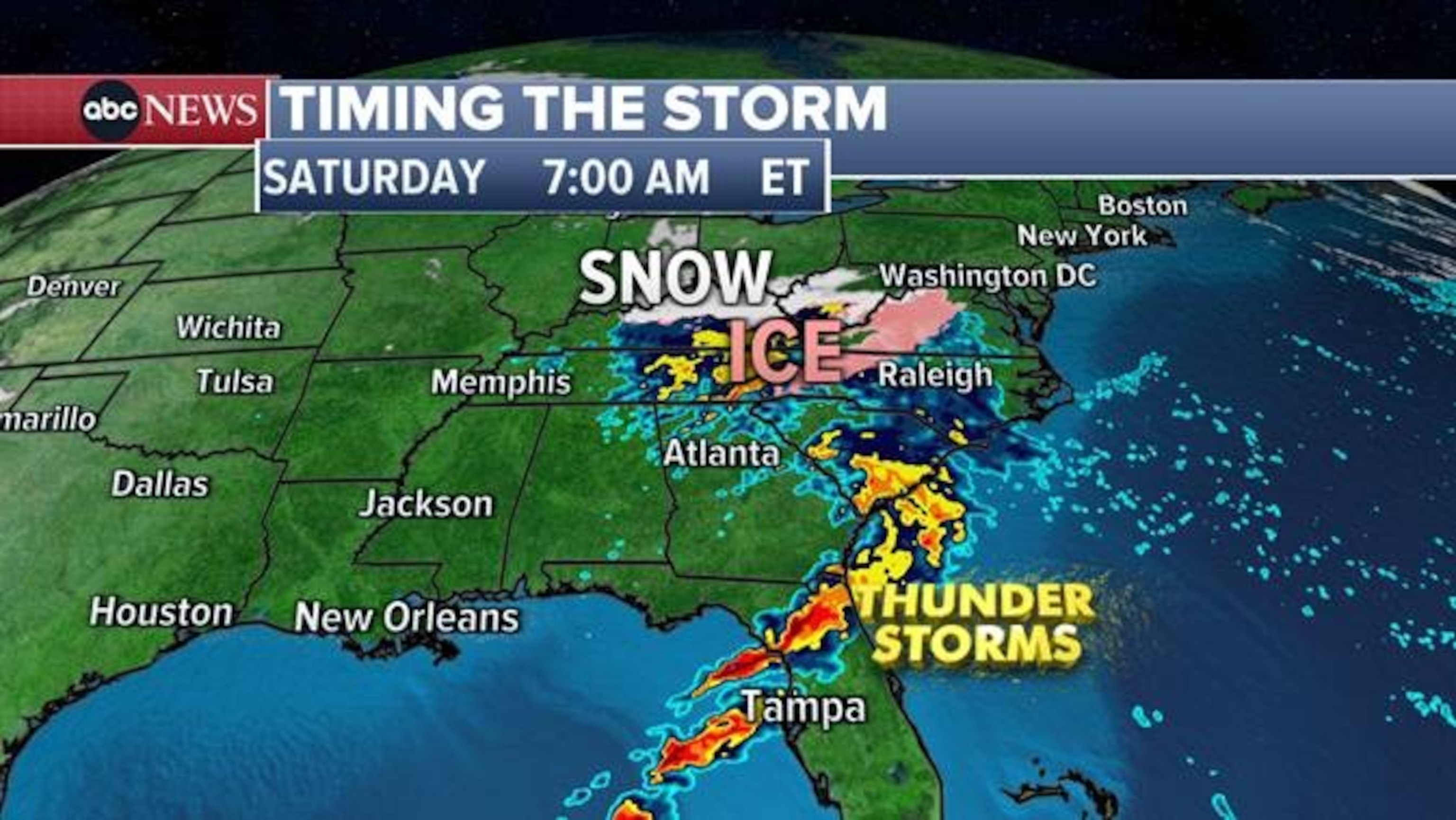 PHOTO: The storm will deliver rain to the Southeast and a snow and ice mix in West Virginia, western Virginia and the Carolinas.