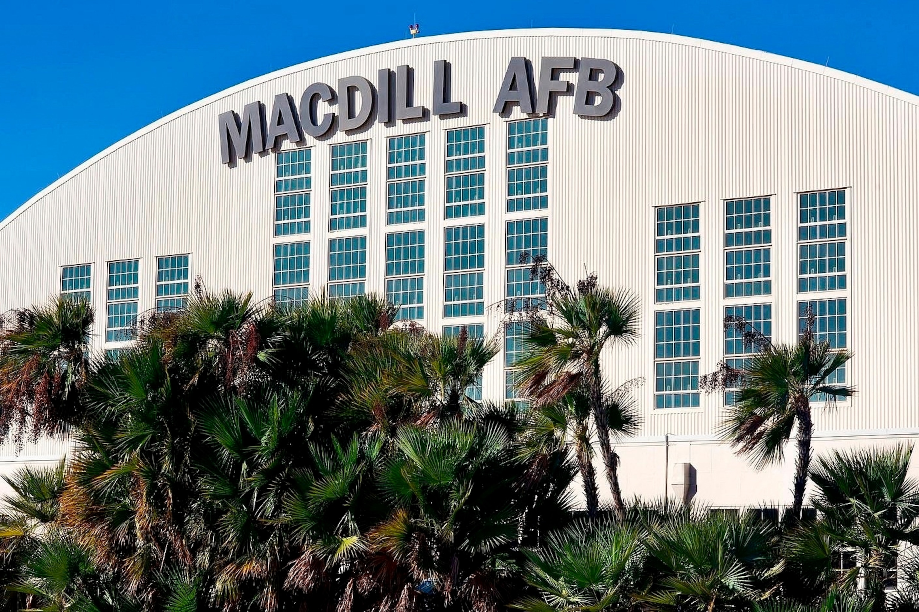 PHOTO: In this Jan. 4, 2021, file photo provided by the U.S. Air Force, a hangar is shown at MacDill Air Force Base in Tampa, Fla. 