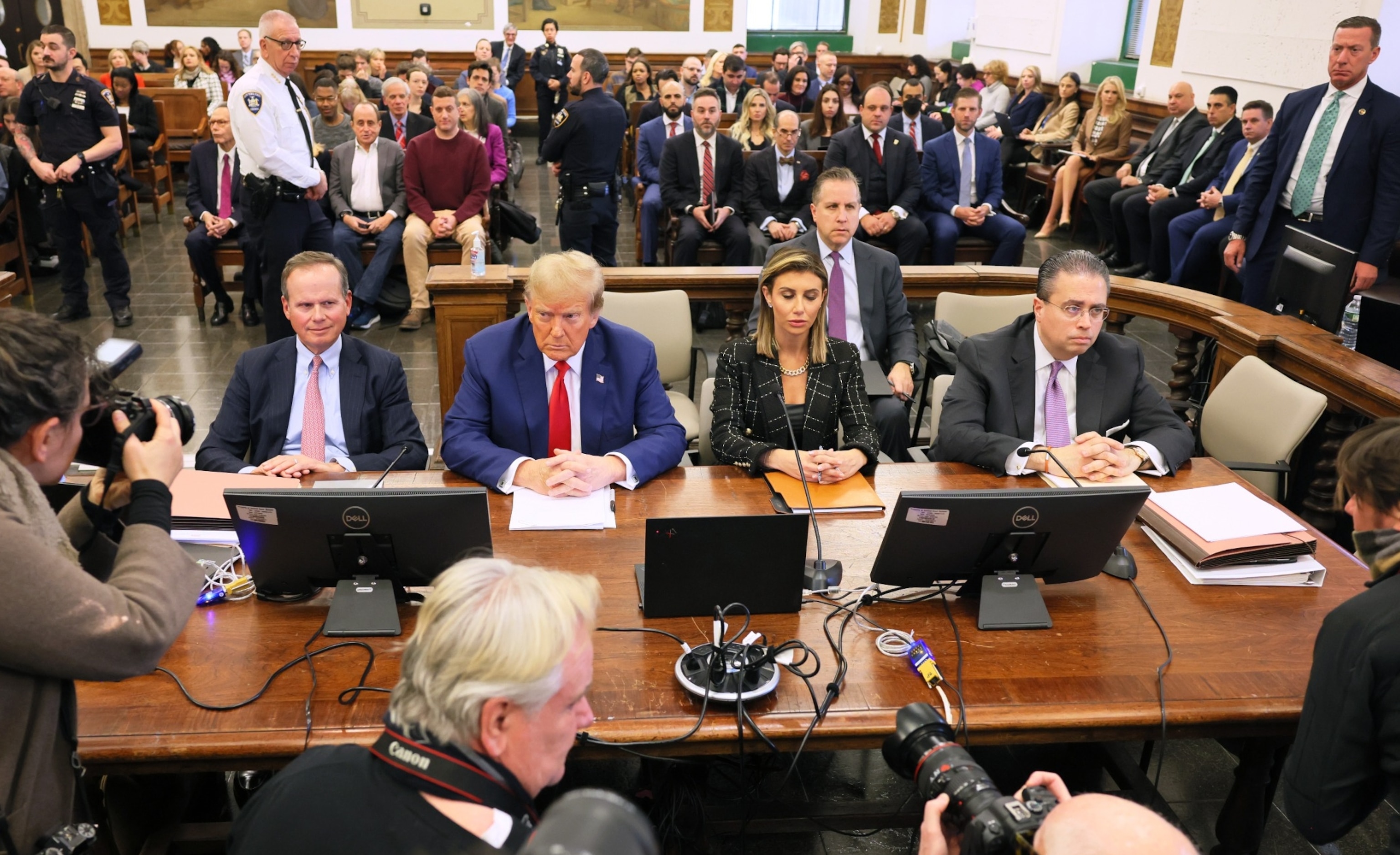 PHOTO: Former President Donald Trump sits in New York State Supreme Court during his civil fraud trial, on Jan. 11, 2024, in New York.