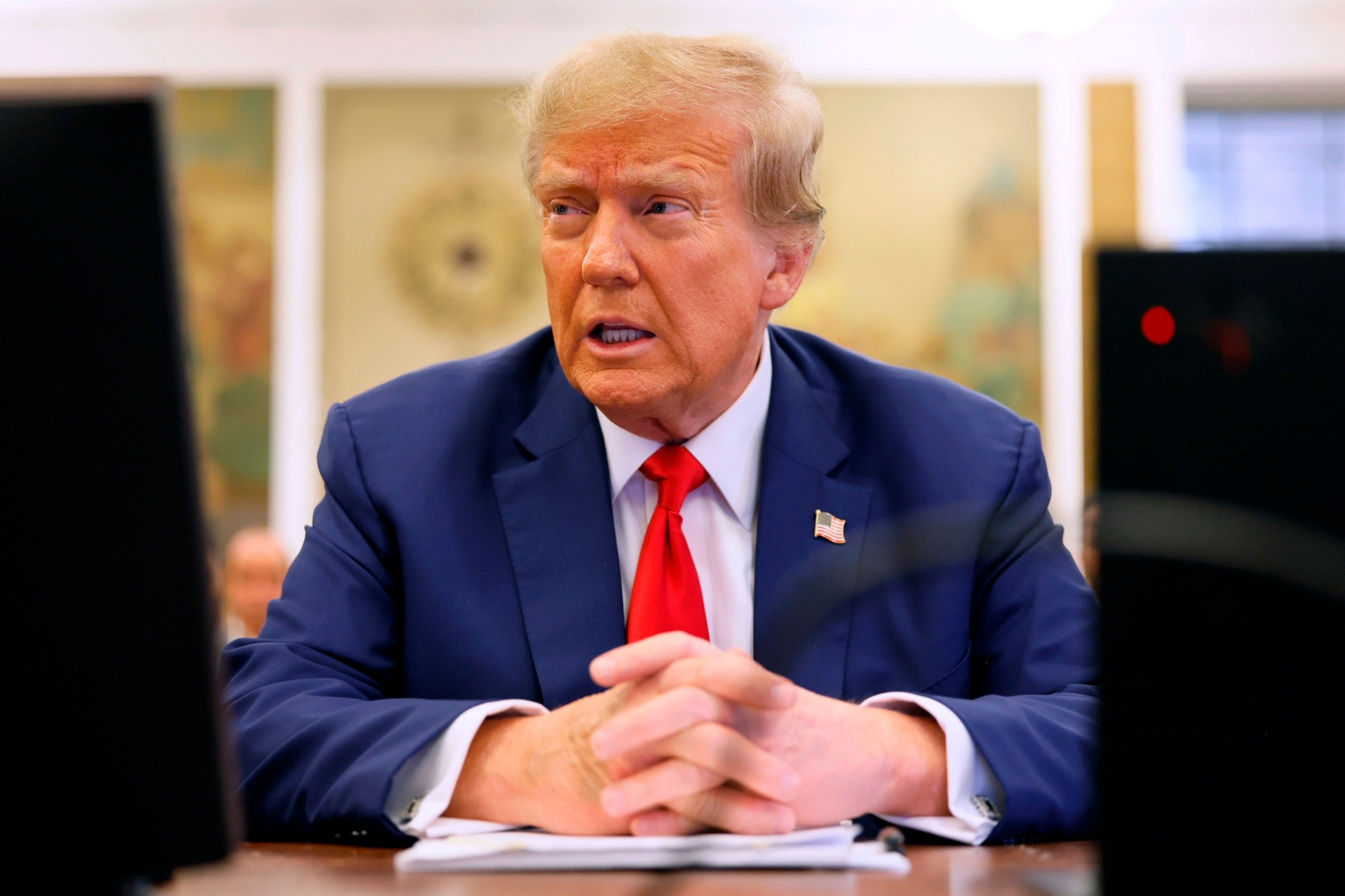 PHOTO: Former President Donald Trump sits in New York State Supreme Court during his civil fraud trial, on Jan. 11, 2024, in New York.