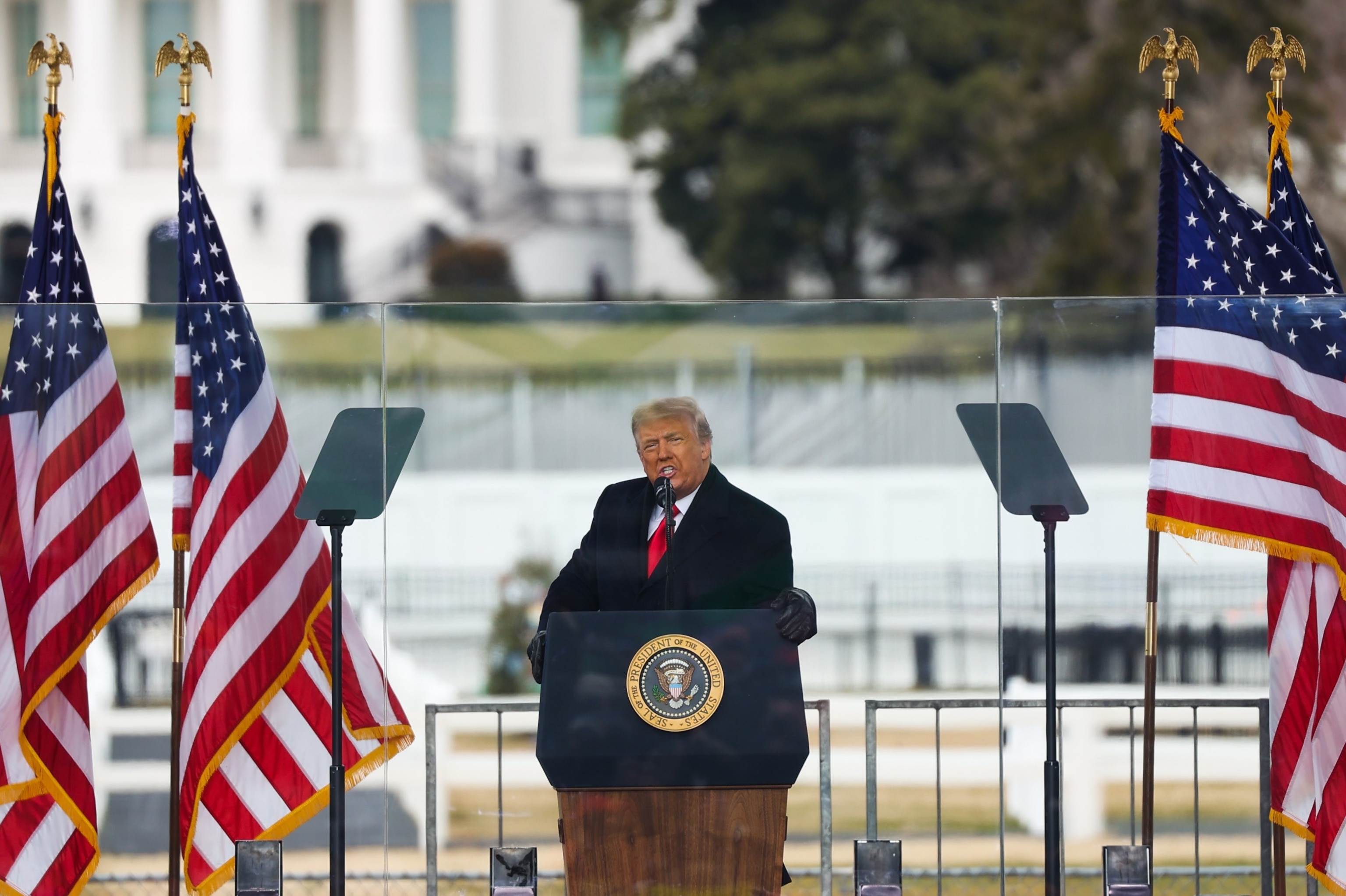 PHOTO: President Donald Trump speaks at "Save America March" rally in Washington D.C., United States on January 06, 2021.