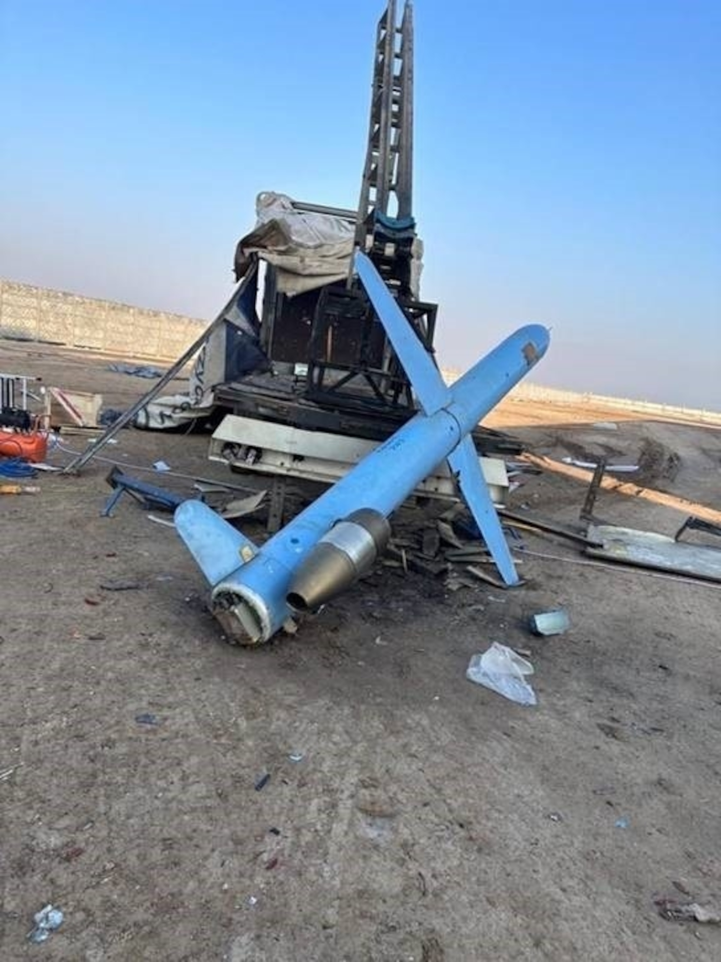 Iraqi police in Babylon discovered a land attack cruise missile of Iranian design that failed to launch on Jan. 3. 
