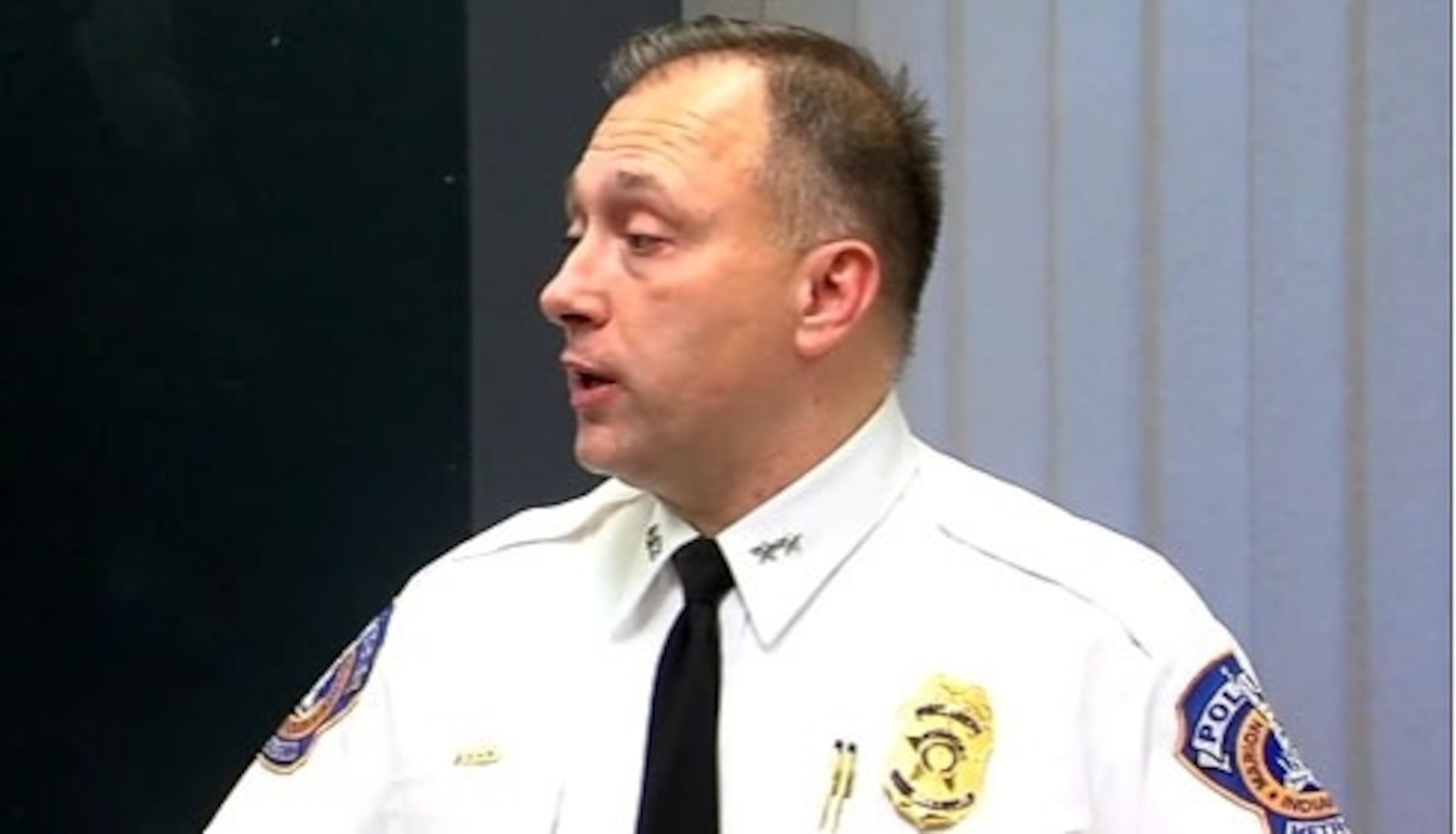 PHOTO: Interim Indianapolis Police Chief Chris Bailey addresses reporters on Feb. 2, 2024.