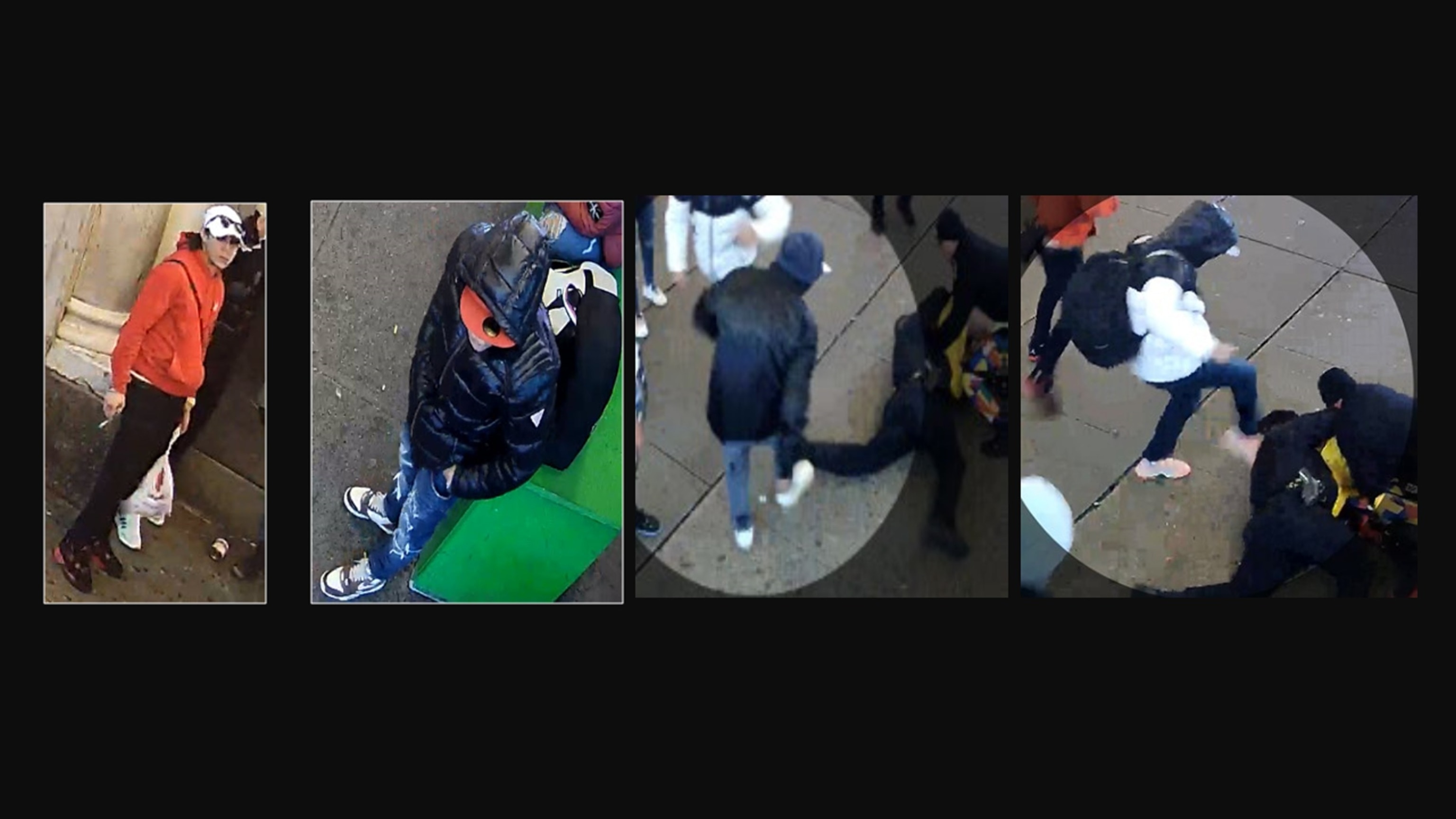 PHOTO: The suspects involved in the attack on police officers near Times Square on Jan. 27 were captured on surveillance images.
