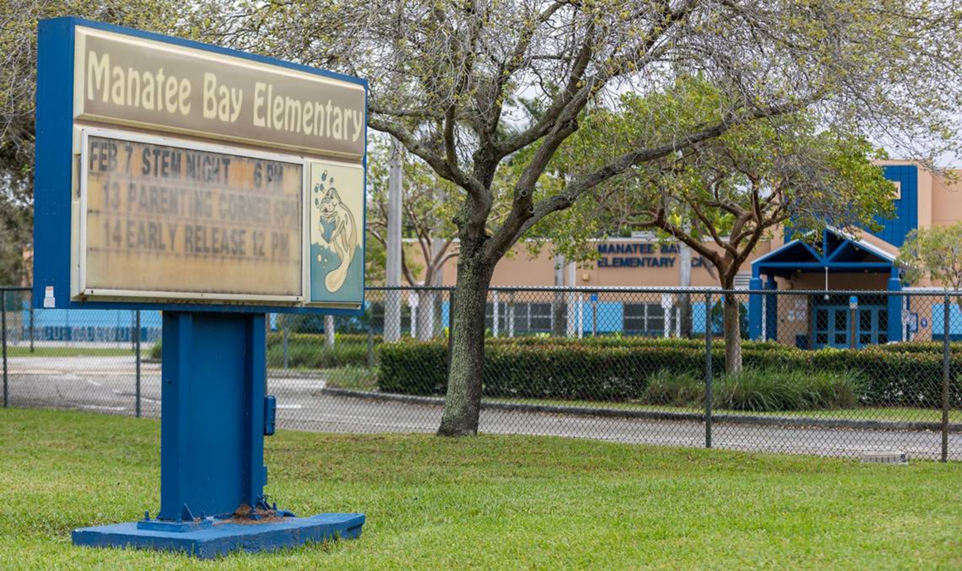 PHOTO: An exterior view of Manatee Bay Elementary School on Feb. 19, 2024, in Weston, Fla. The Florida Department of Health is investigating a measles outbreak at the school.