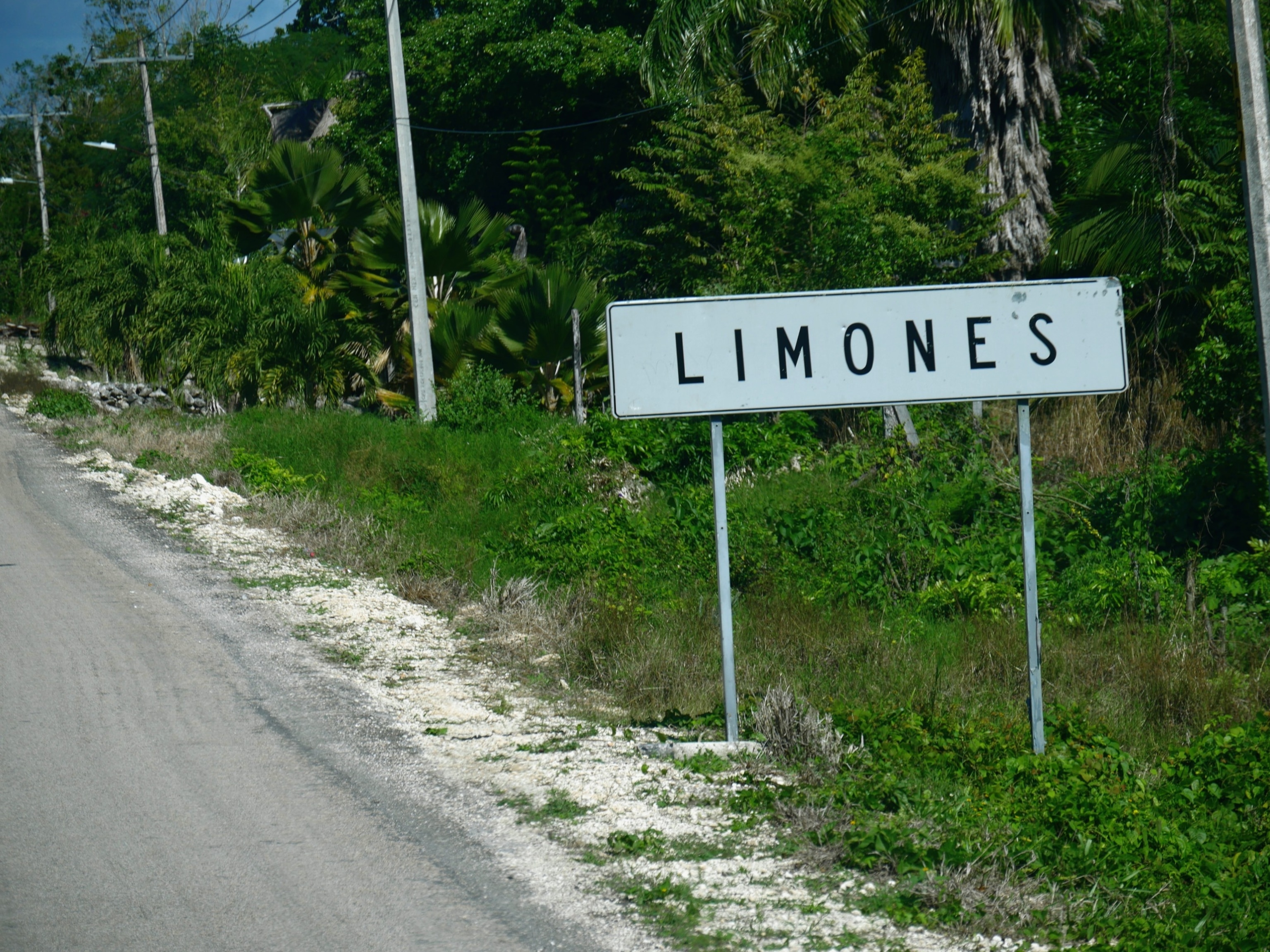 PHOTO: In this undated stock photo, a sign to Limones, Quintana Roo, Mexico is shown on the side of a road. 