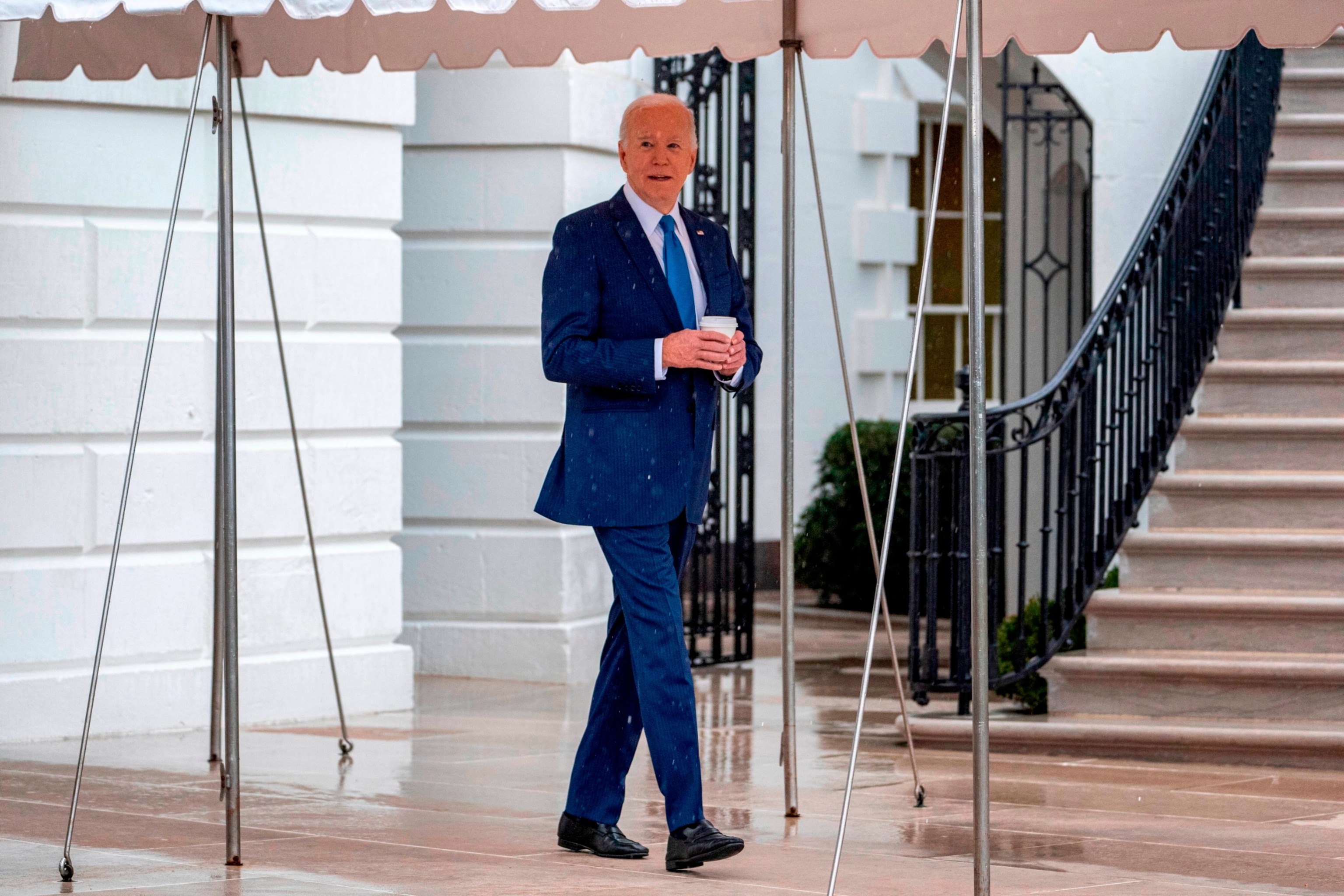 PHOTO: President Joe Biden walks out of the White House in Washington, Feb. 28, 2024, to board Marine One for a short trip to Walter Reed National Military Medical Center in Bethesda, Md.