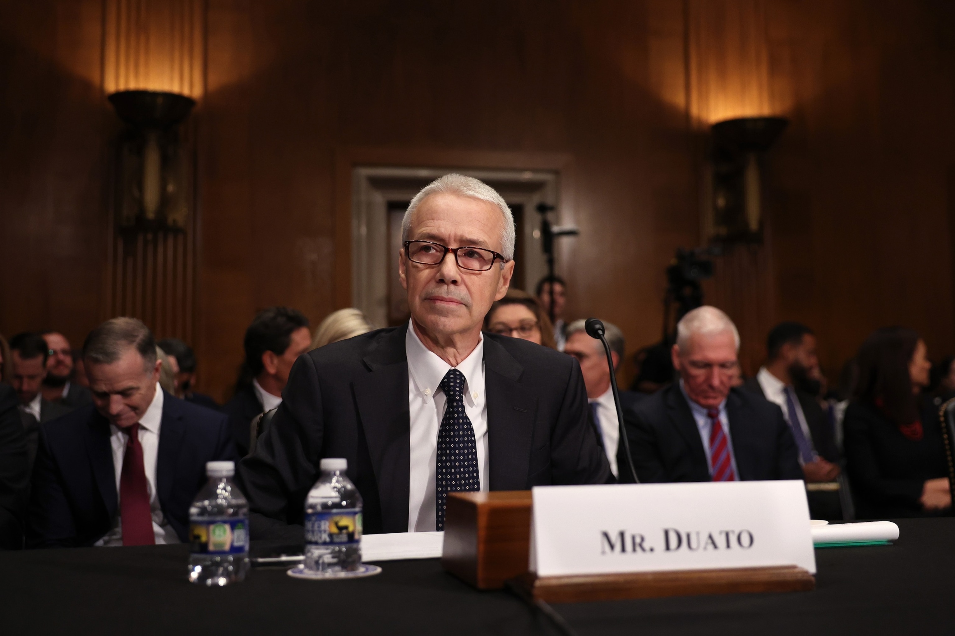 PHOTO: Joaquin Duato, CEO of Johnson & Johnson, testifies before the Senate Health, Education, Labor, and Pensions Committee at the Dirksen Senate Office Building, on Feb. 8, 2024, in Washington, D.C.