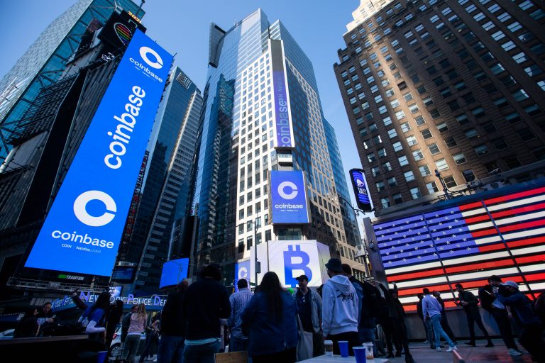 Coinbase shares surge after posting first quarterly profit in two years