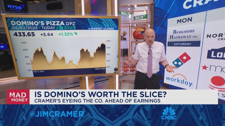 Cramer’s week ahead: Earnings from Salesforce, Snowflake, Domino’s