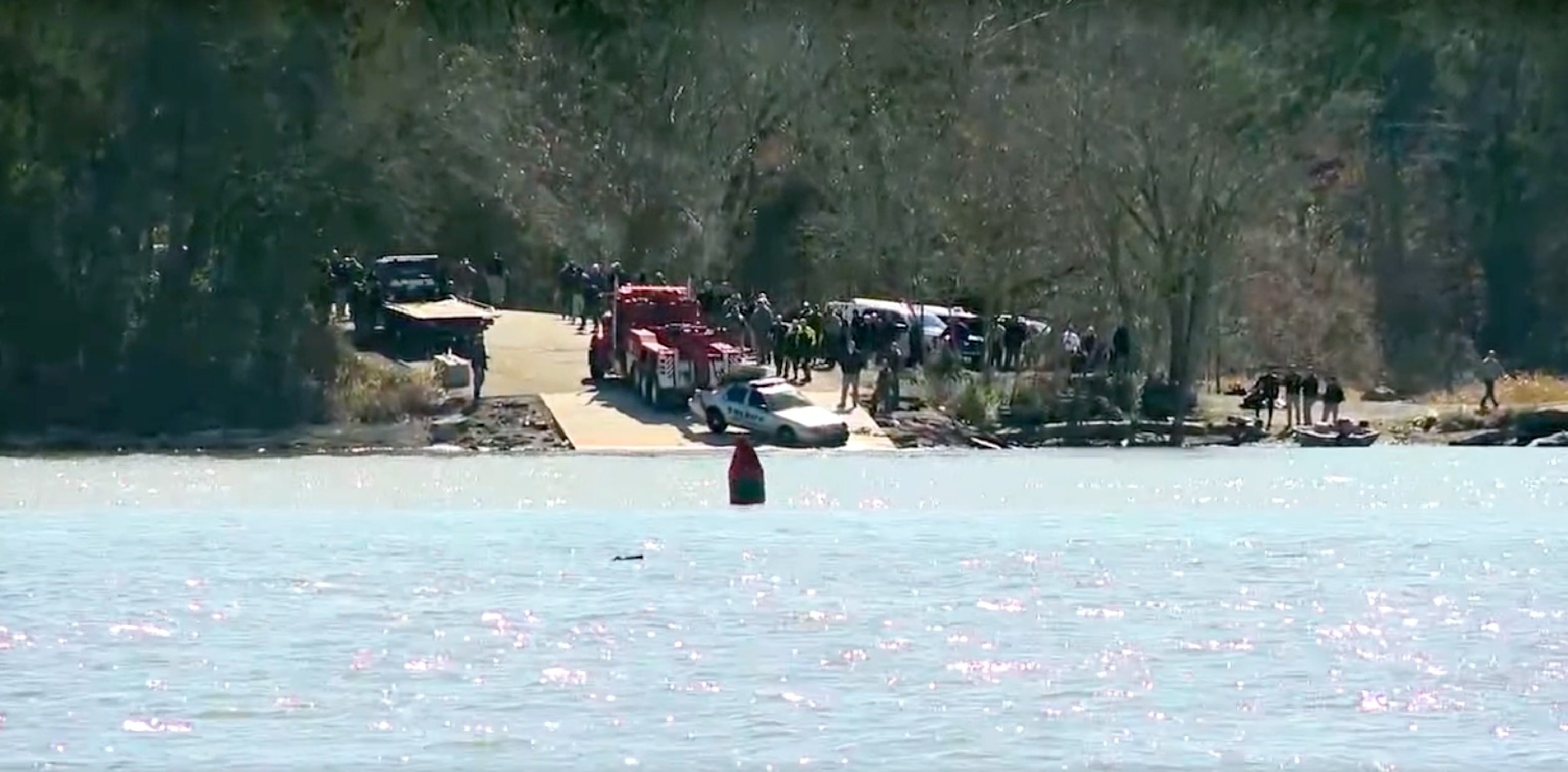 PHOTO: A patrol vehicle is retrieved from the Tennessee River on the border of Meigs and Hamilton Counties in Tennessee, Feb. 15, 2024.