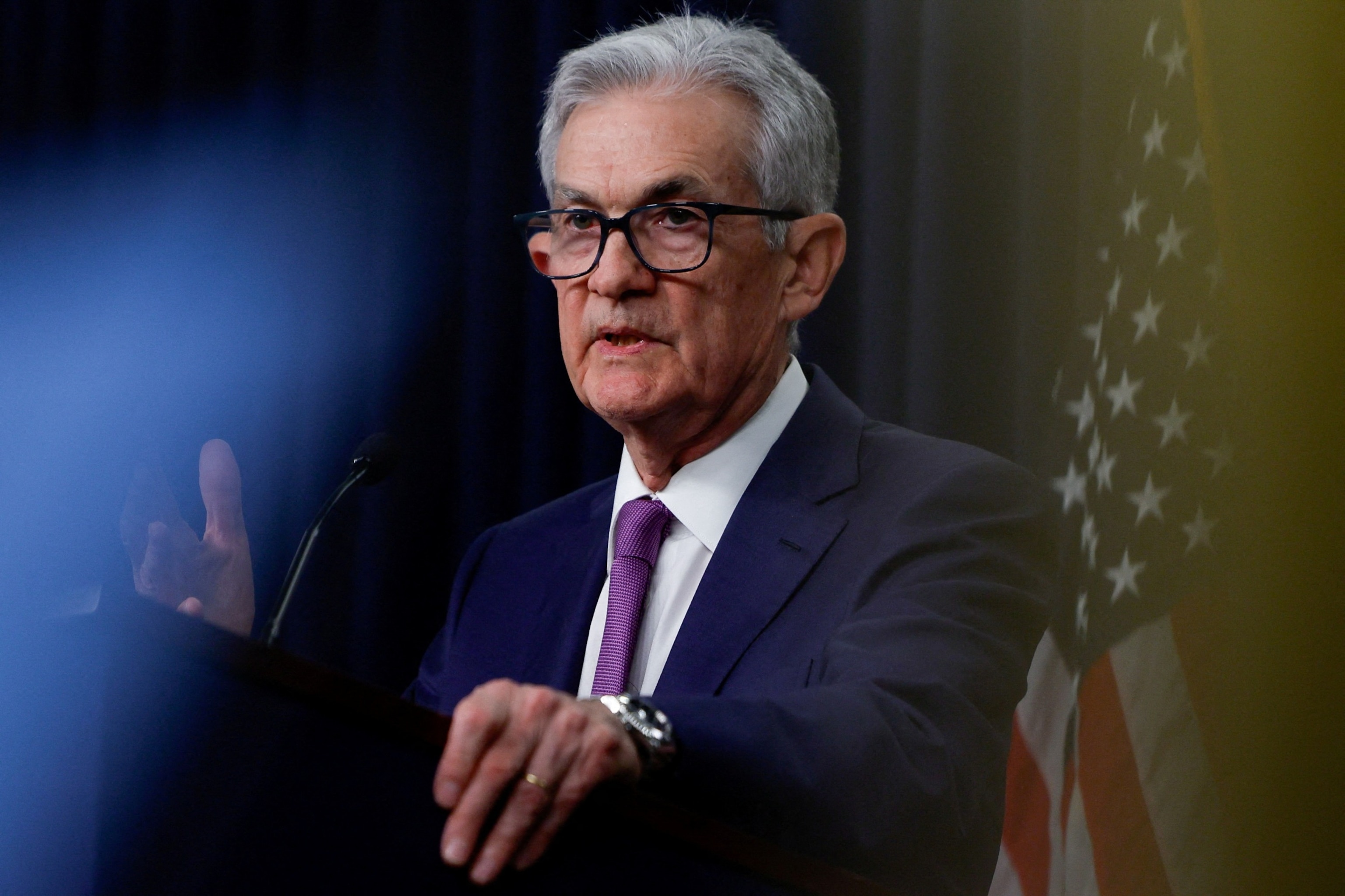 PHOTO: Federal Reserve Chair Jerome Powell holds a press conference following the release of the Fed's interest rate policy decision at the Federal Reserve, Jan. 31, 2024. 