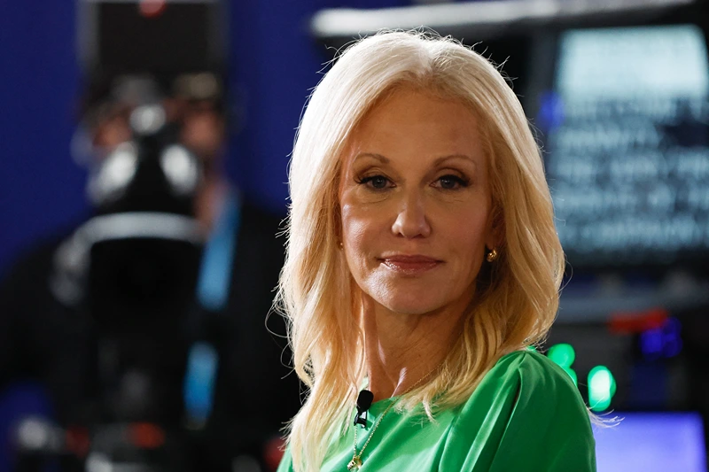 US-POLITICS-VOTE-REPUBLICANS-DEBATE-SPIN ROOM
Kellyanne Conway, former Counselor to former President Trump, looks on in the Spin Room during the first Republican Presidential primary debate at the Fiserv Forum in Milwaukee, Wisconsin, on August 23, 2023. (Photo by KAMIL KRZACZYNSKI / AFP) (Photo by KAMIL KRZACZYNSKI/AFP via Getty Images)