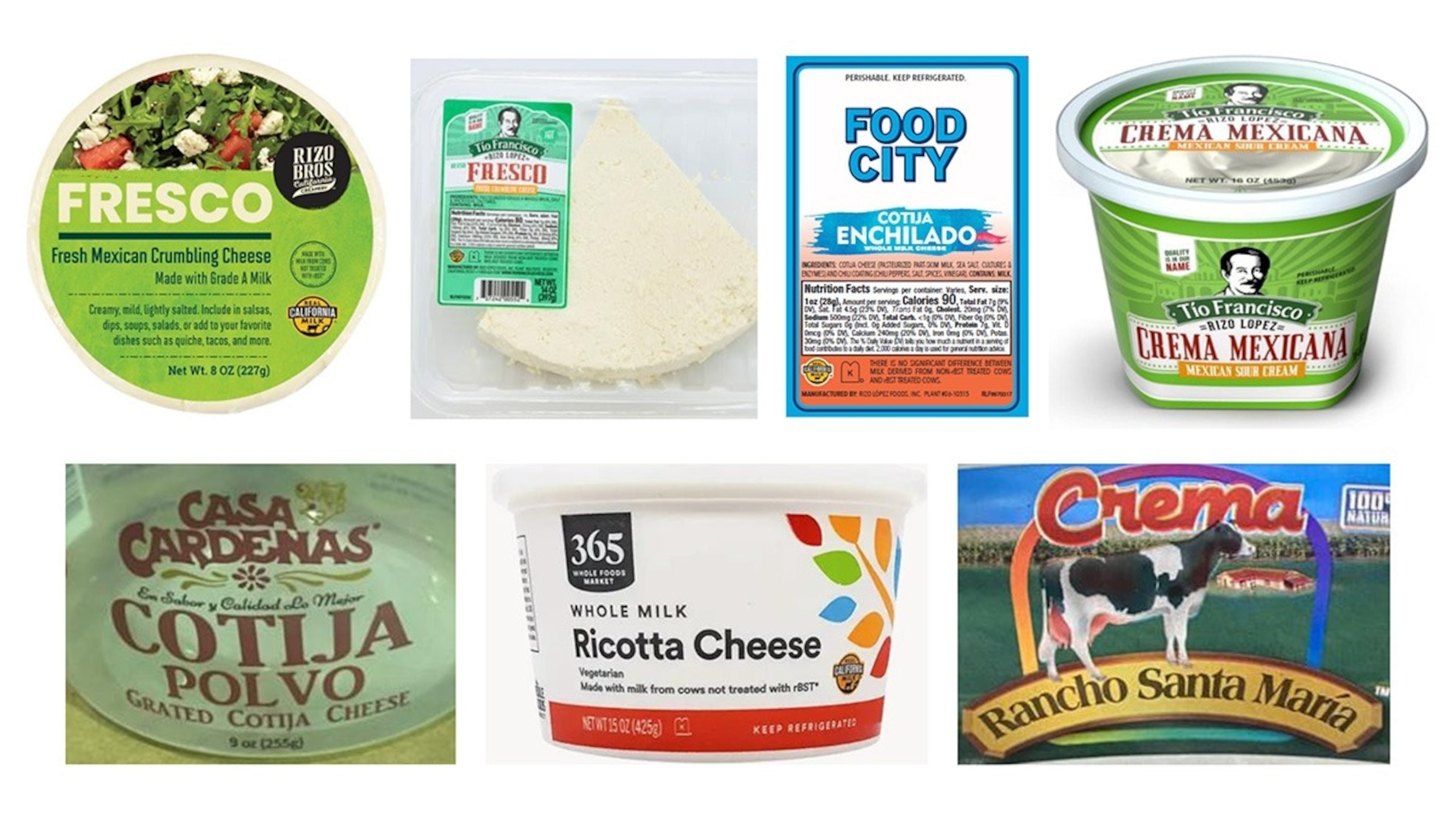 PHOTO: Images of recalled cheese products released by the CDC.