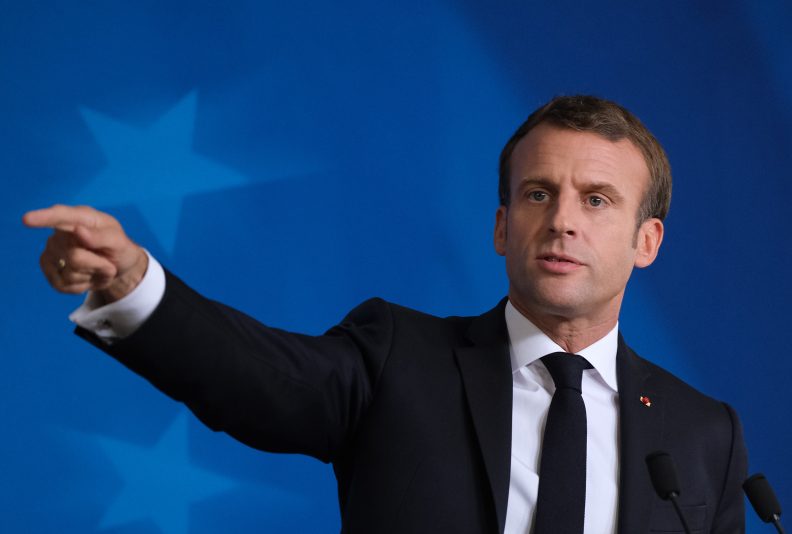 BRUSSELS, BELGIUM - OCTOBER 18: French President Emmanuel Macron speaks at the conclusion of a two-day summit of European Union leaders on October 18, 2019 in Brussels, Belgium. The day before EU and UK negotiators announced an agreement on the United Kingdom's departure from the European Union. Leaders of the EU countries are also meeting to discuss the EU's long-term budget, the strategic agenda and Climate. (Photo by Sean Gallup/Getty Images)