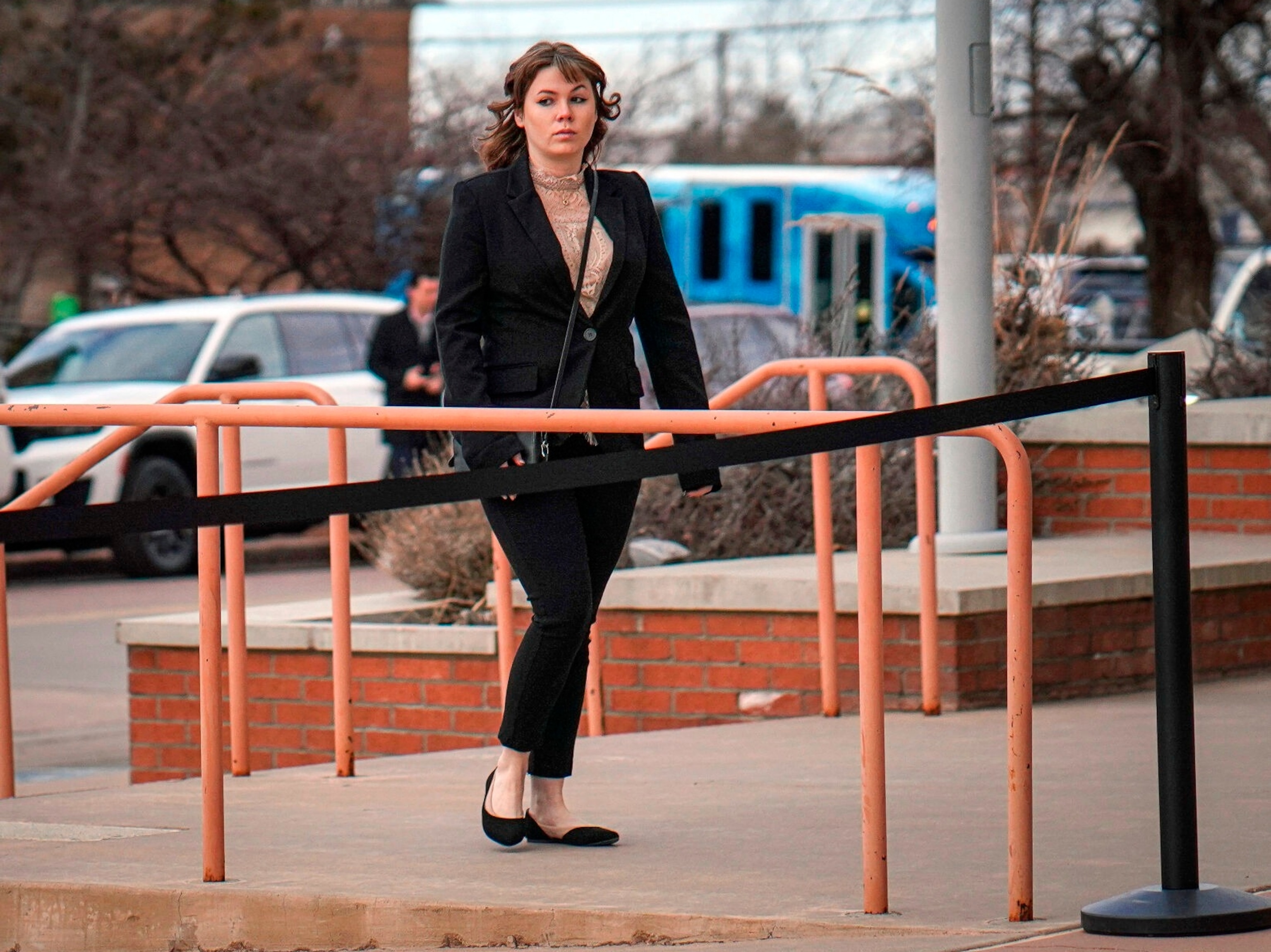 PHOTO: Hannah Gutierrez arrives at the First Judicial District Courthouse in Santa Fe, N.M., on Wednesday, Feb. 21, 2024, for the start of her trial on charges of involuntary manslaughter and tampering with evidence.