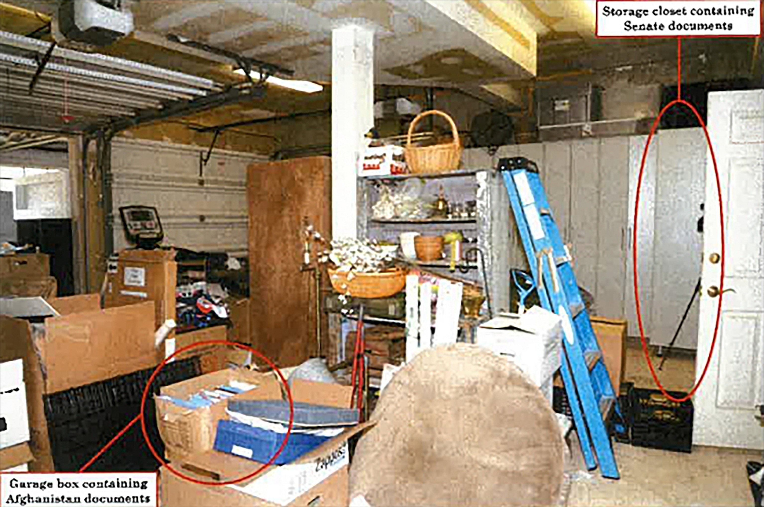 PHOTO: Garage box and storage closet of President Joe Biden's garage taken on Dec. 21, 2022, in a photo released by the Department of Justice.