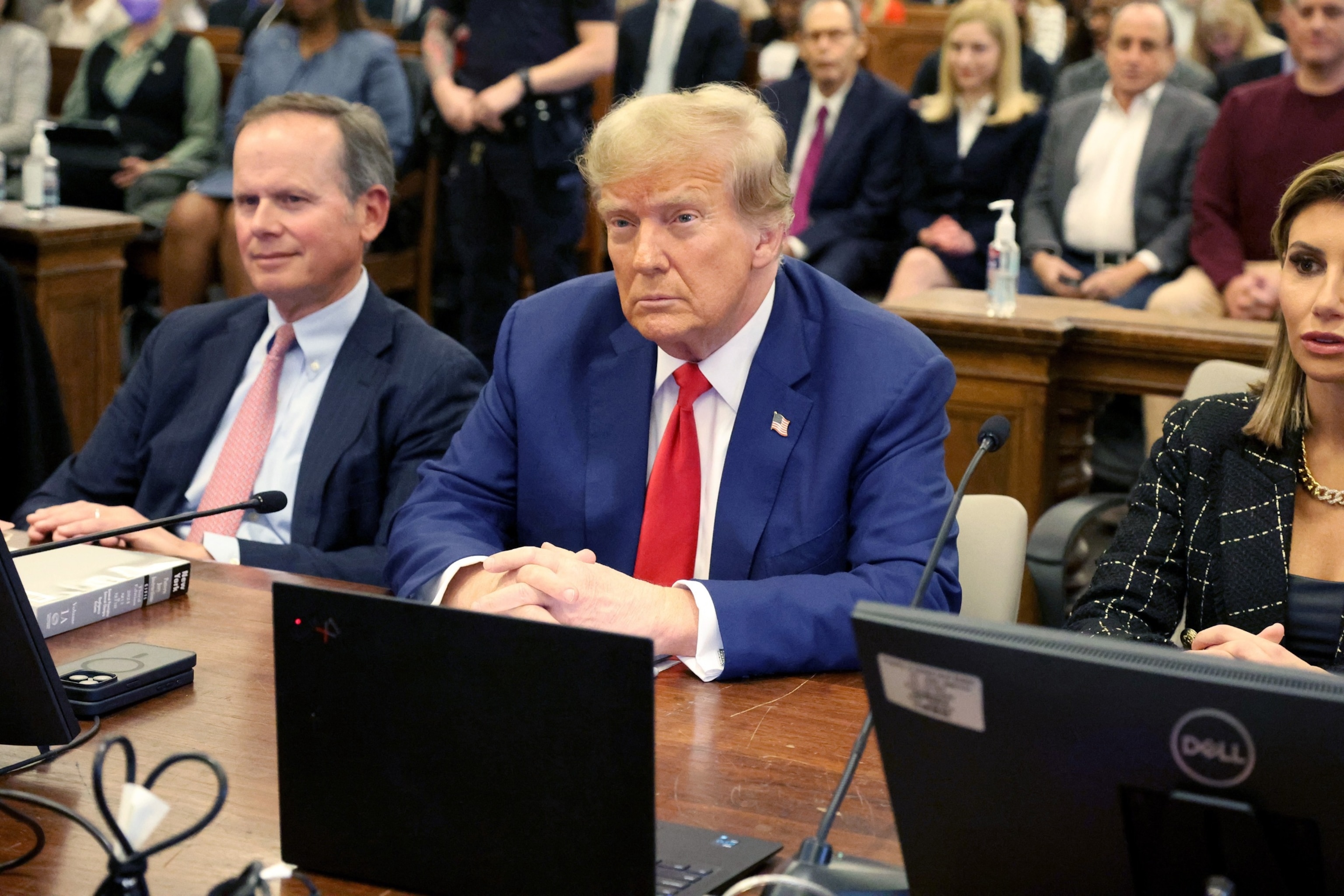 PHOTO: Former U.S. President Donald Trump sits in the courtroom during his civil fraud trial at New York Supreme Court, Jan. 11, 2024, in New York.