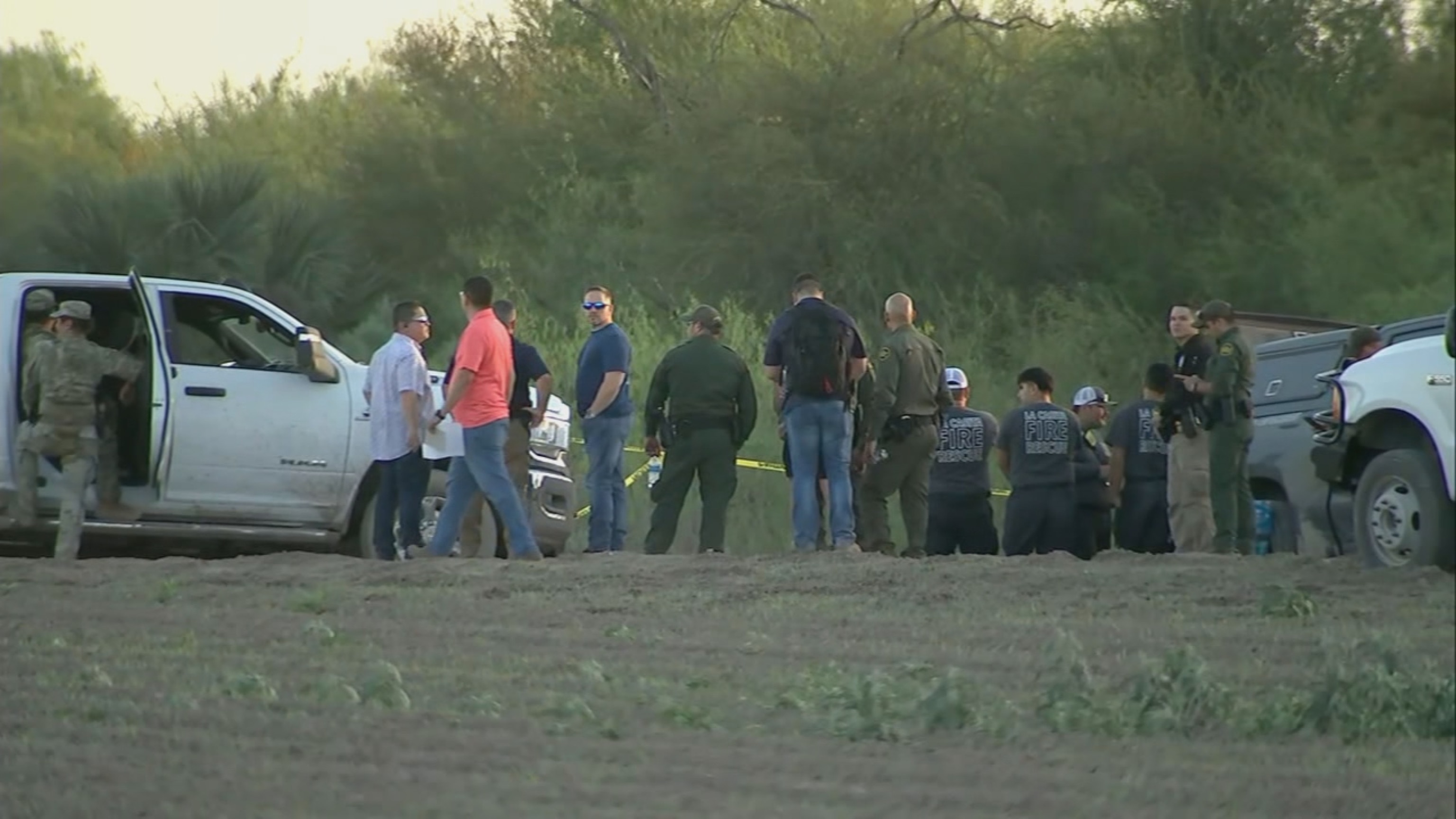 PHOTO: First responders at the scene of a helicopter crash in Starr County, Texas, March 8, 2024. 