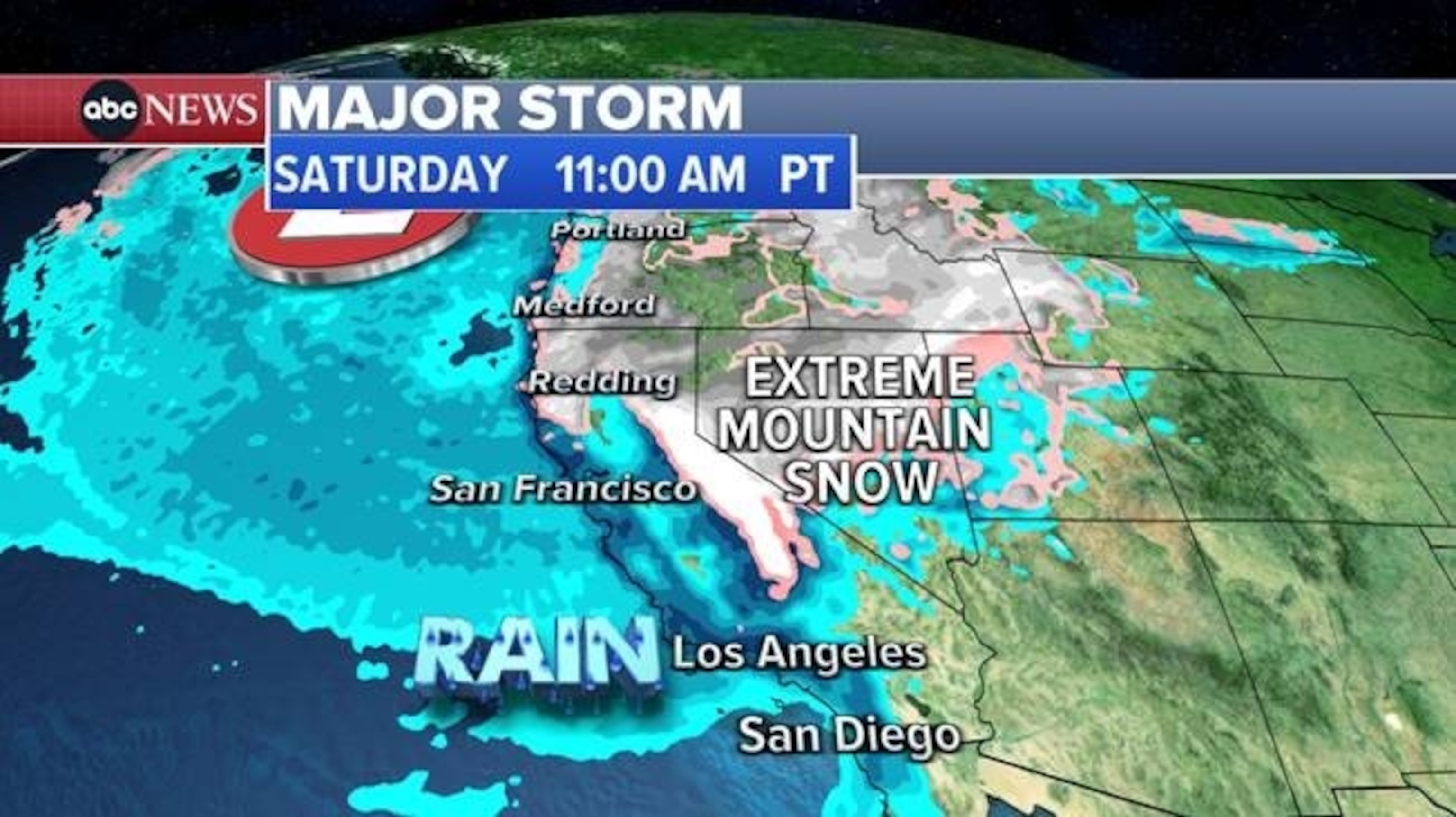 PHOTO: Winter Storm Warning, Avalanche Warning and Blizzard Warning issued for the West including California.