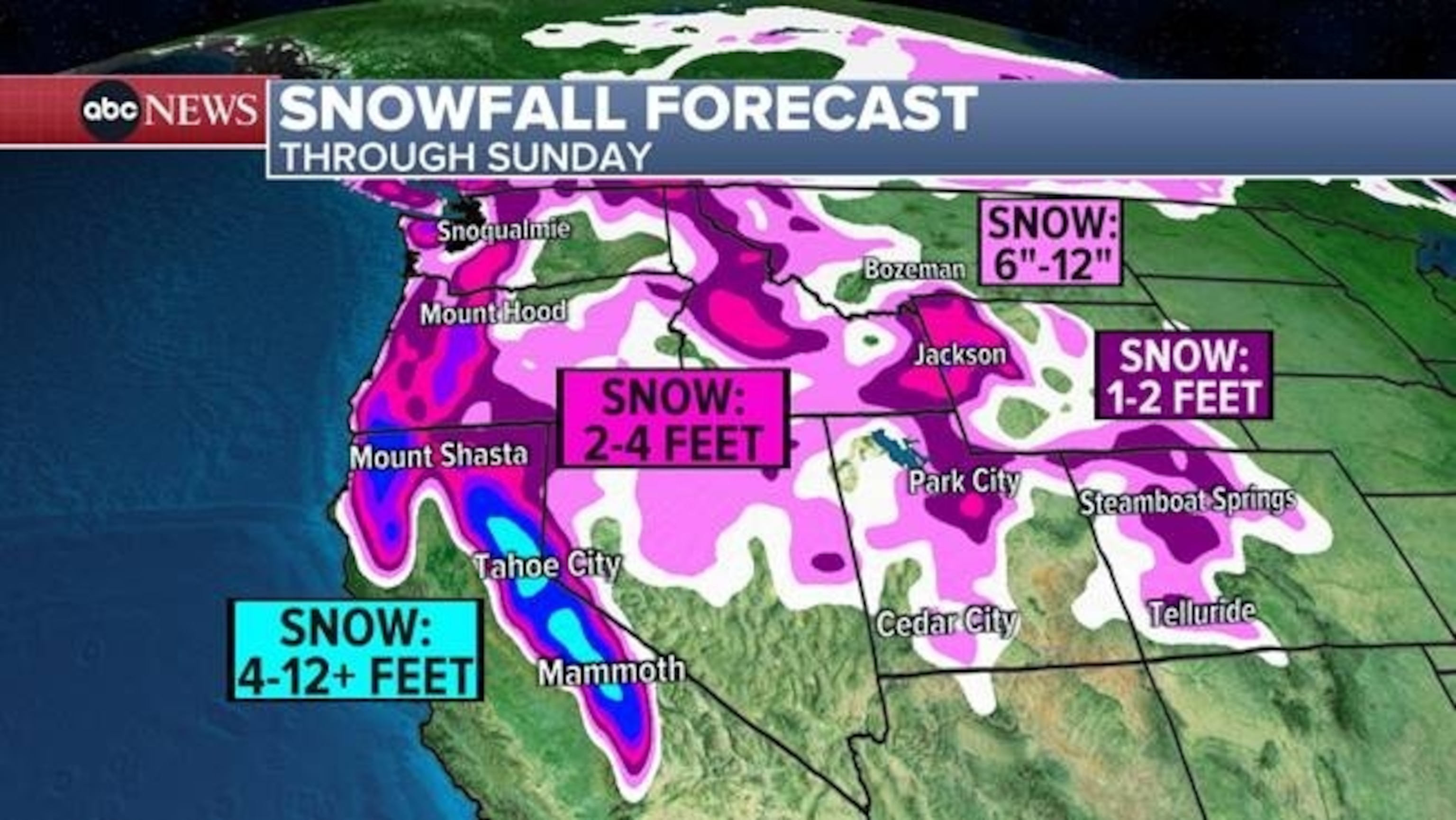 PHOTO: Winter Storm Warning, Avalanche Warning and Blizzard Warning issued for the West including California.