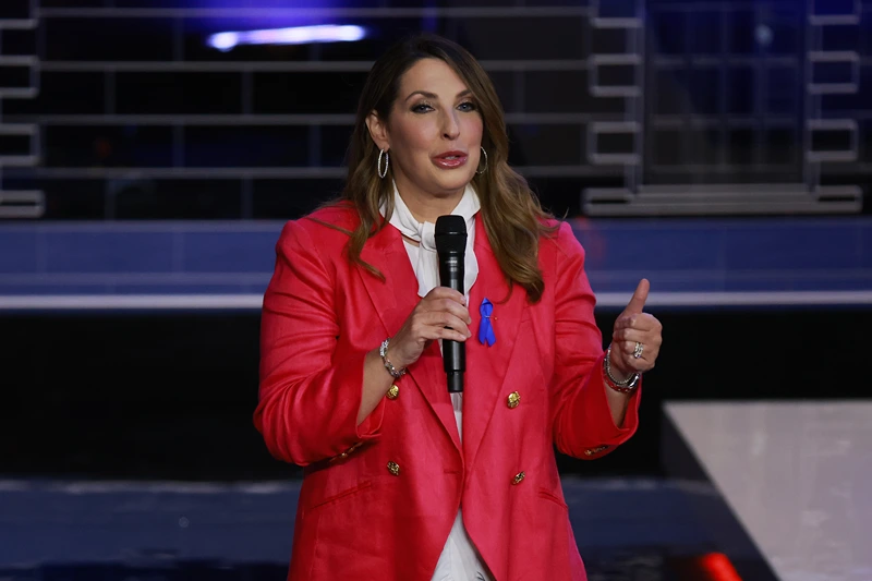 RNC Chairwoman Ronna McDaniel delivers remarks before the NBC News Republican Presidential Primary Debate at the Adrienne Arsht Center for the Performing Arts of Miami-Dade County on November 8, 2023 in Miami, Florida. Five presidential hopefuls including, former New Jersey Gov. Chris Christie, former U.N. Ambassador Nikki Haley, Florida Gov. Ron DeSantis, Vivek Ramaswamy and U.S. Sen. Tim Scott (R-SC), squared off in the third Republican primary debate as former U.S. President Donald Trump, currently facing indictments in four locations, declined again to participate. (Photo by Joe Raedle/Getty Images)