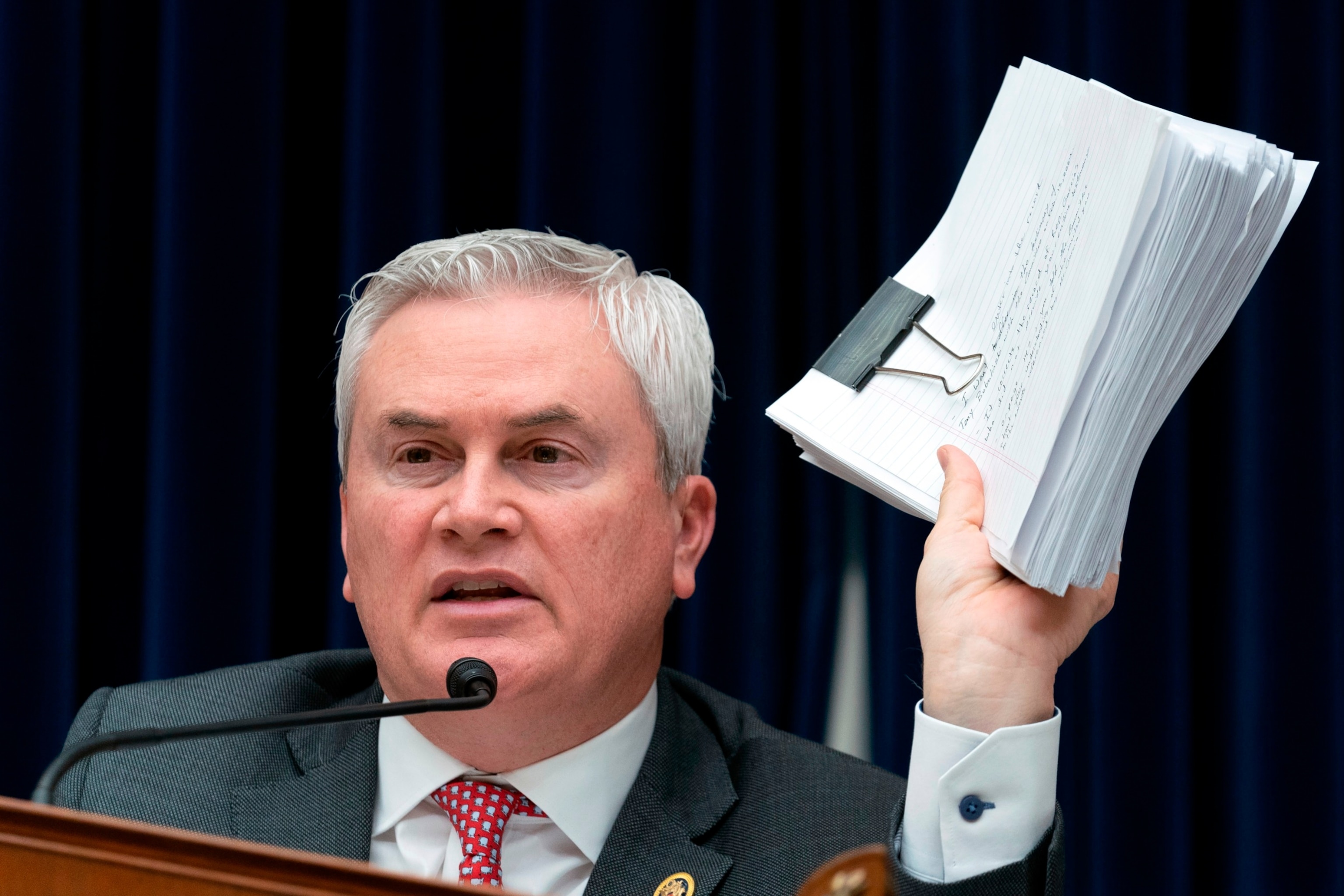 PHOTO: House Oversight and Accountability Committee Chairman Rep. James Comer speaks during the House Oversight and Accountability Committee hearing on Capitol Hill, March 20, 2024. 