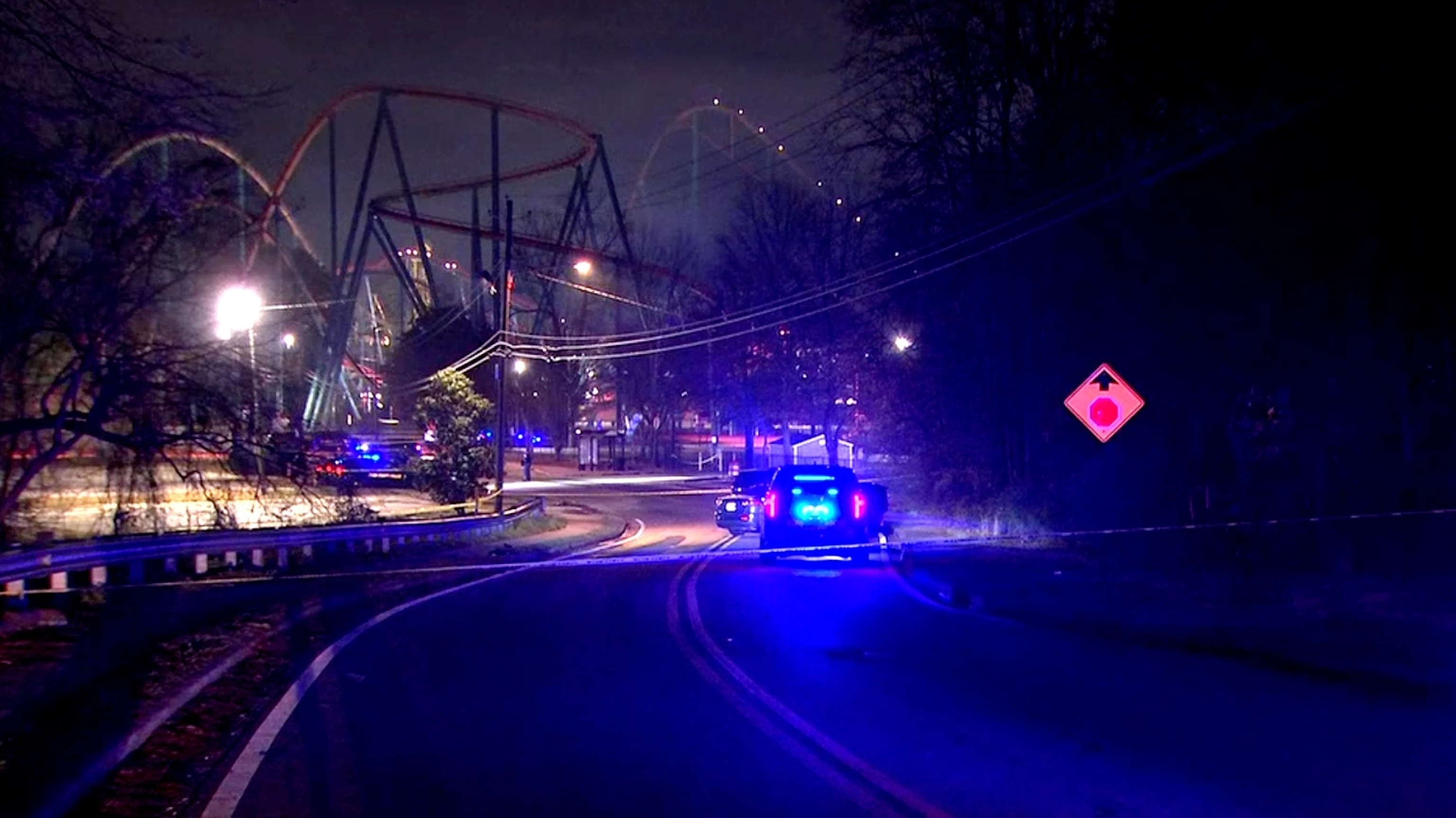 PHOTO: Crime scene near Six Flags Over Georgia, Austell, GA, Mar. 3, 2024.
