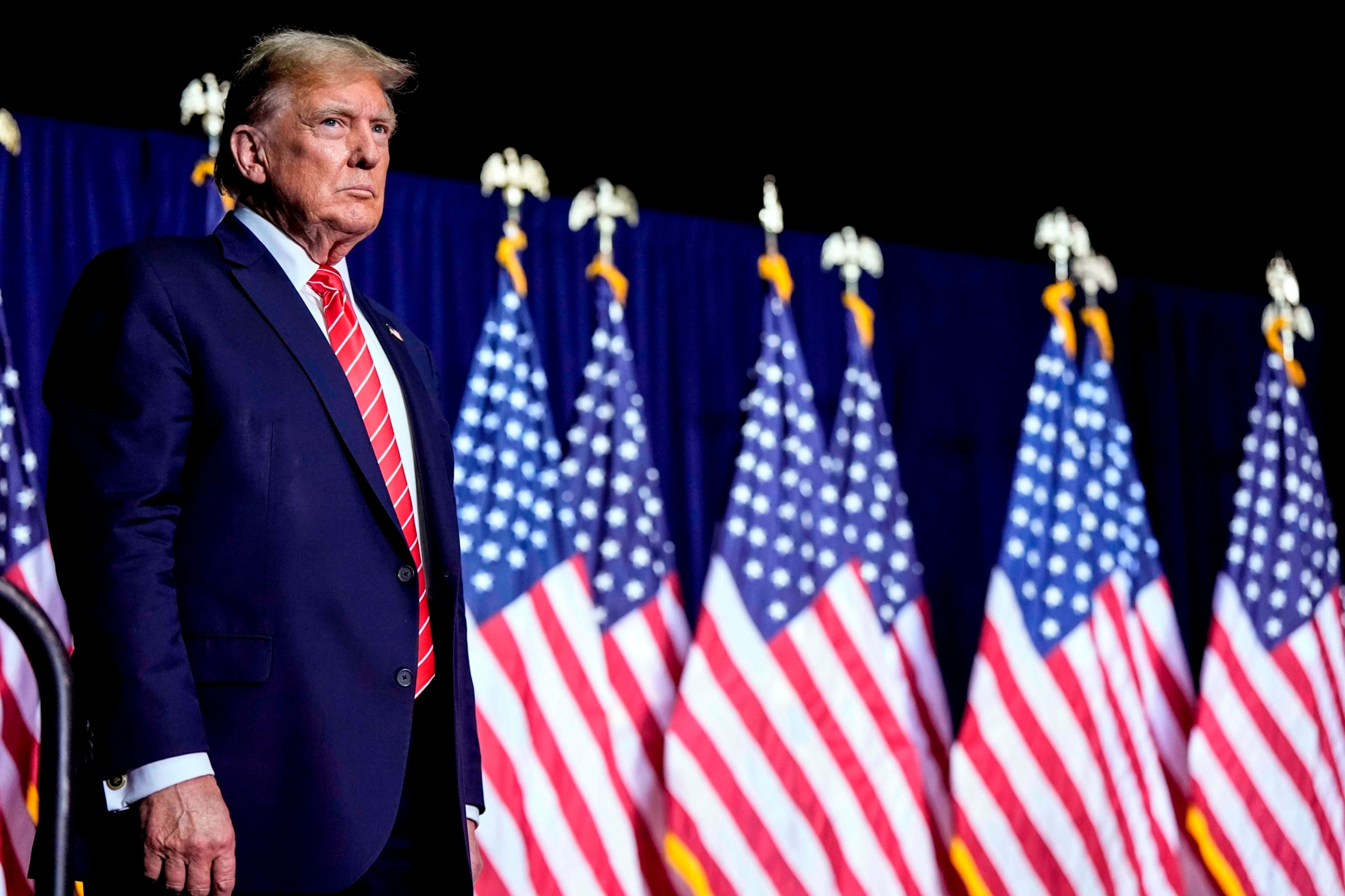 PHOTO: Republican presidential candidate former President Donald Trump speaks at a campaign rally, March 9, 2024, in Rome Ga.